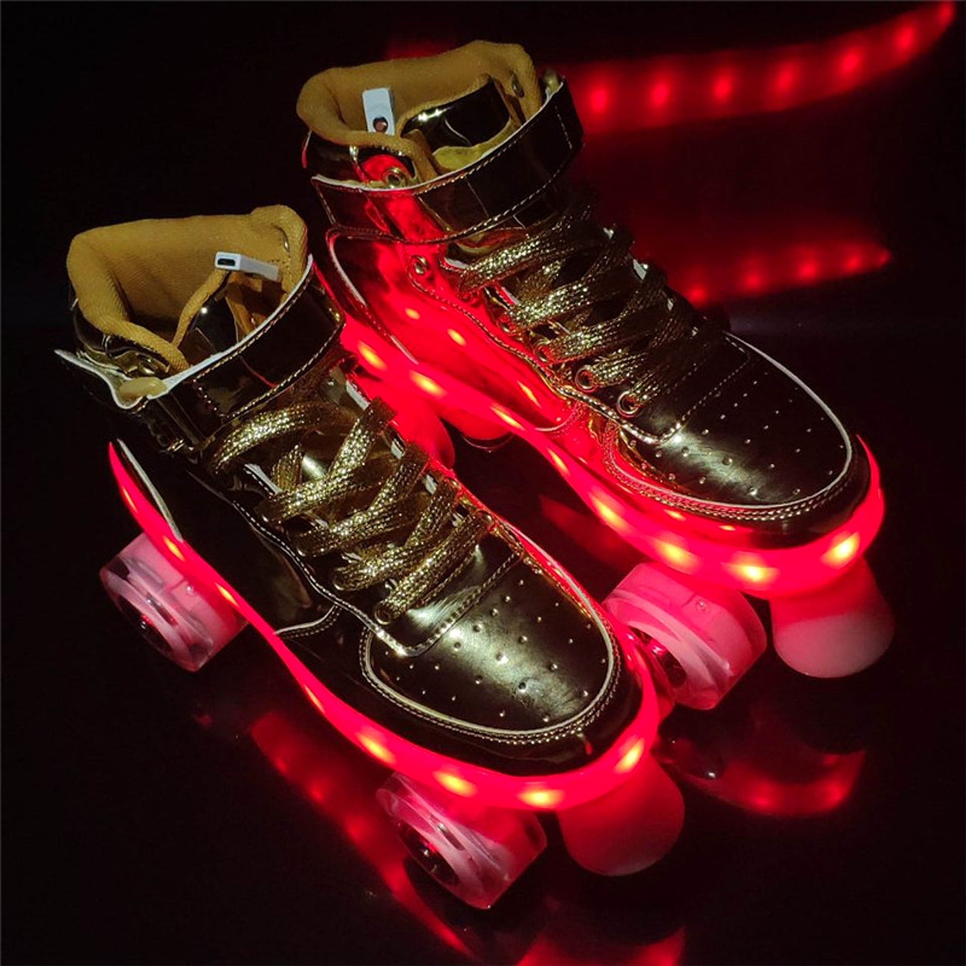 led rechargeable double row roller skates - enhanced image 6