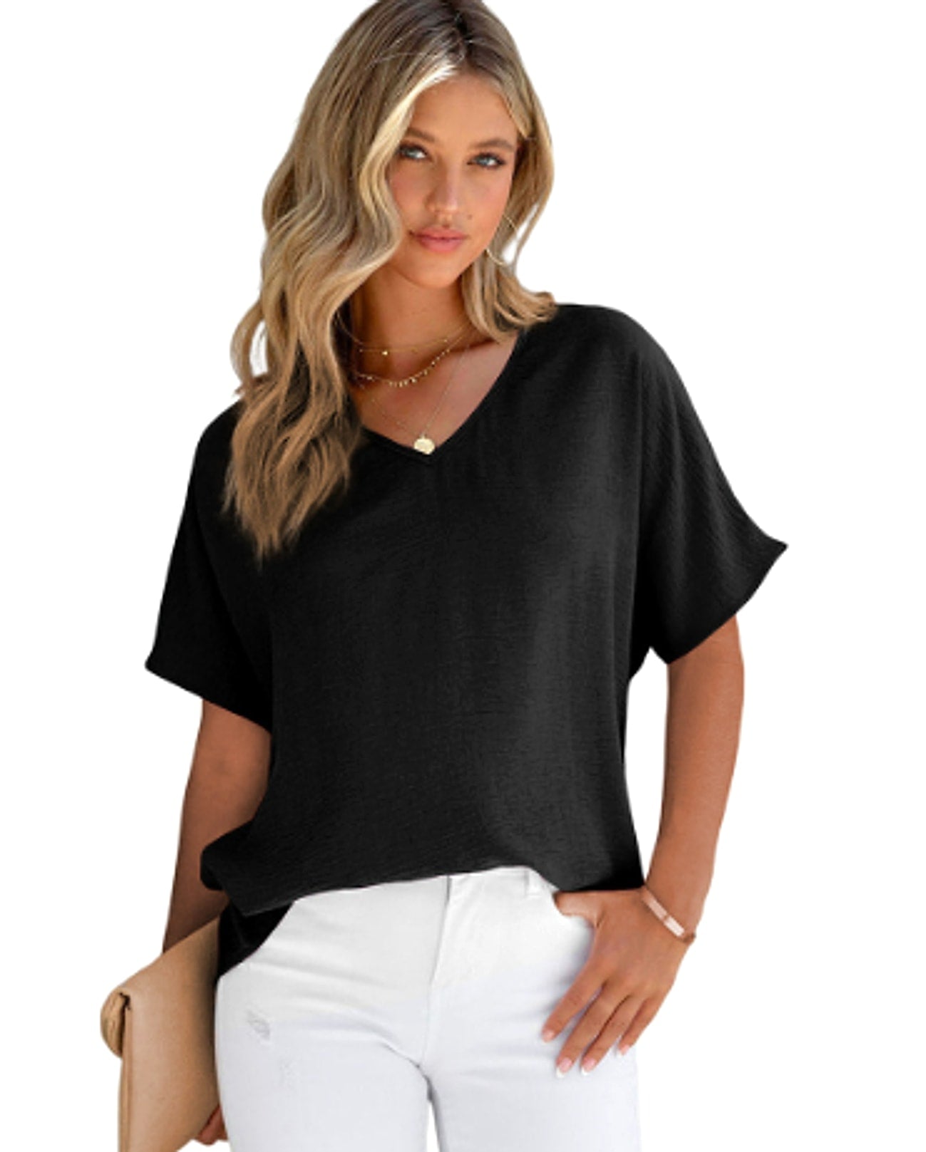 Leisure Solid Color T-shirt Women - enhanced image 6