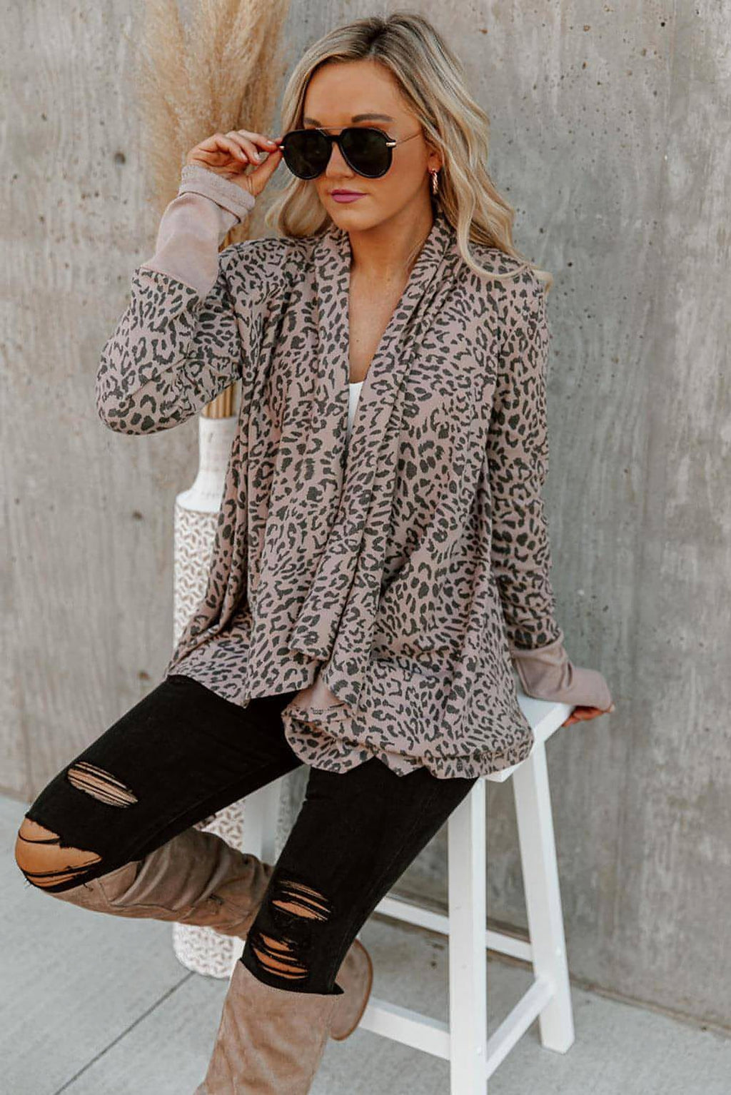 Leopard Open Front Cardigan - enhanced image 6