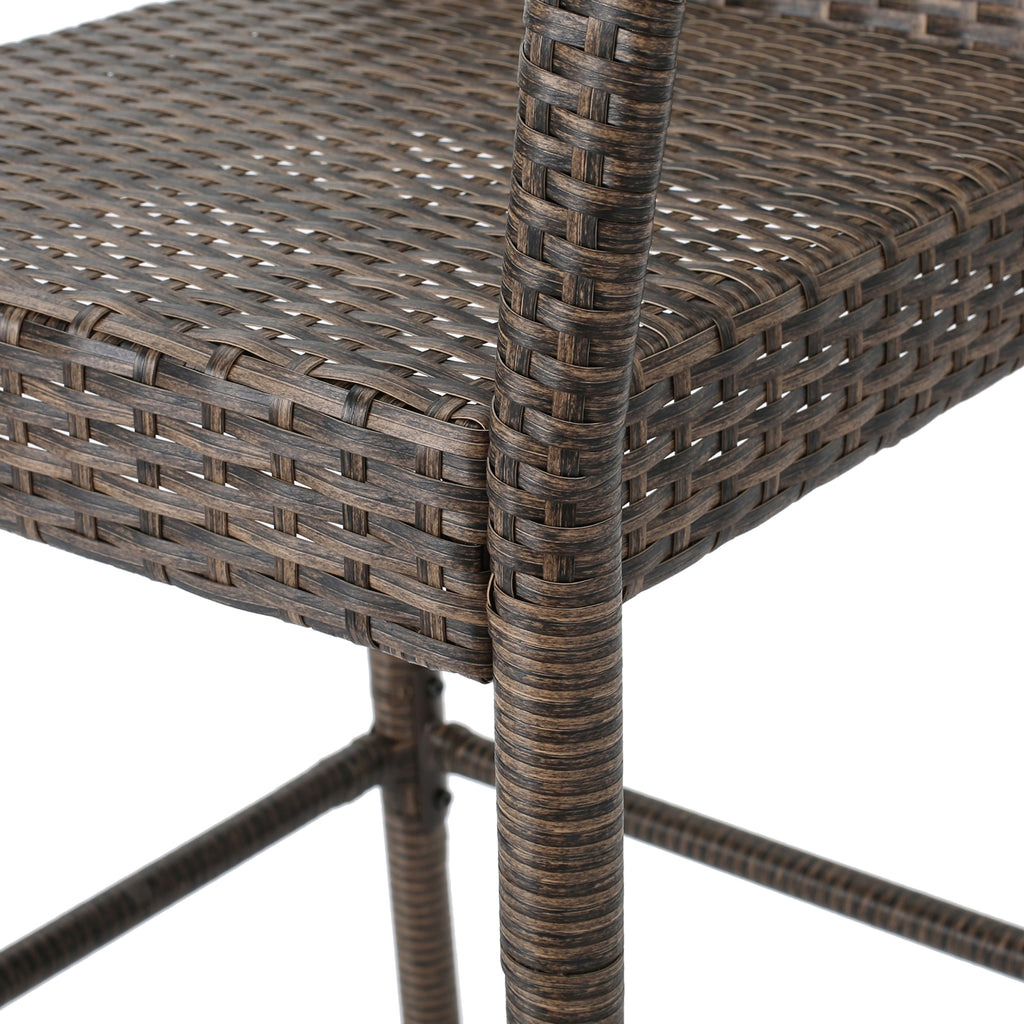 LuneluX_Home – Modern Outdoor Rattan Bar Stool (Brown) - enhanced image 6