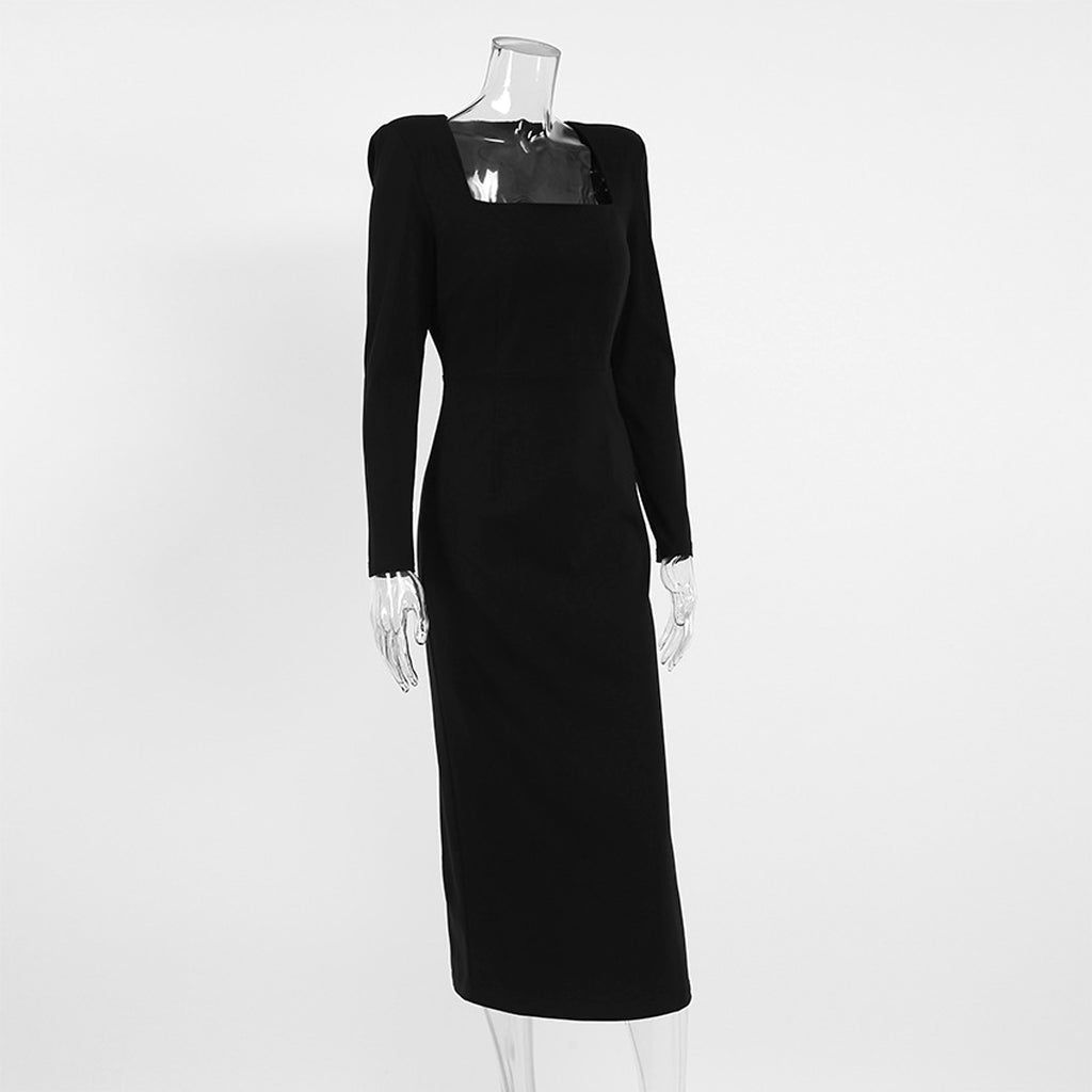 A1. Long Skirt, Square Neck, Slim Fit - enhanced image 6