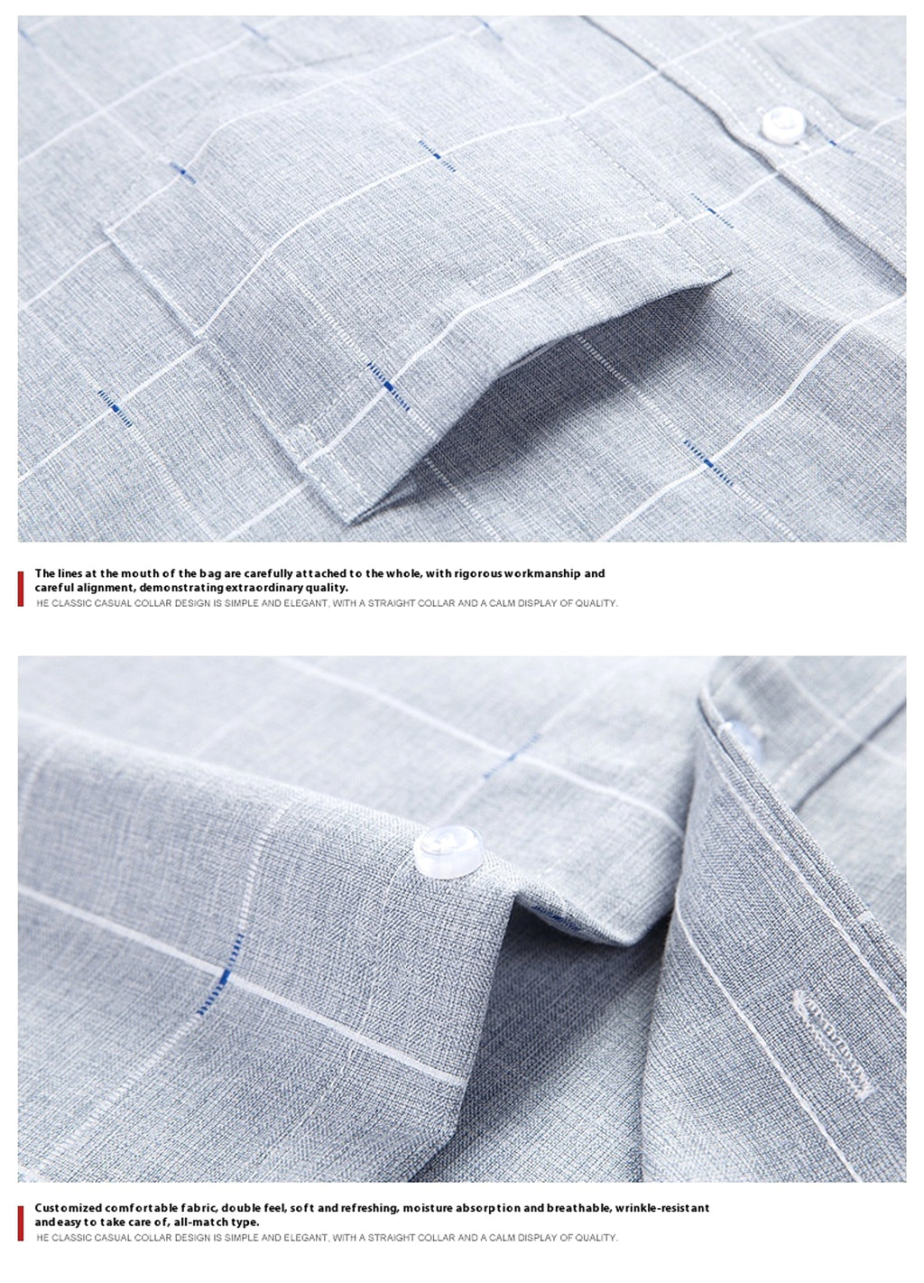 Long-sleeve Middle-aged Loose Spring Business Casual Imitation Cotton And Linen Men's DressShirt - enhanced image 6