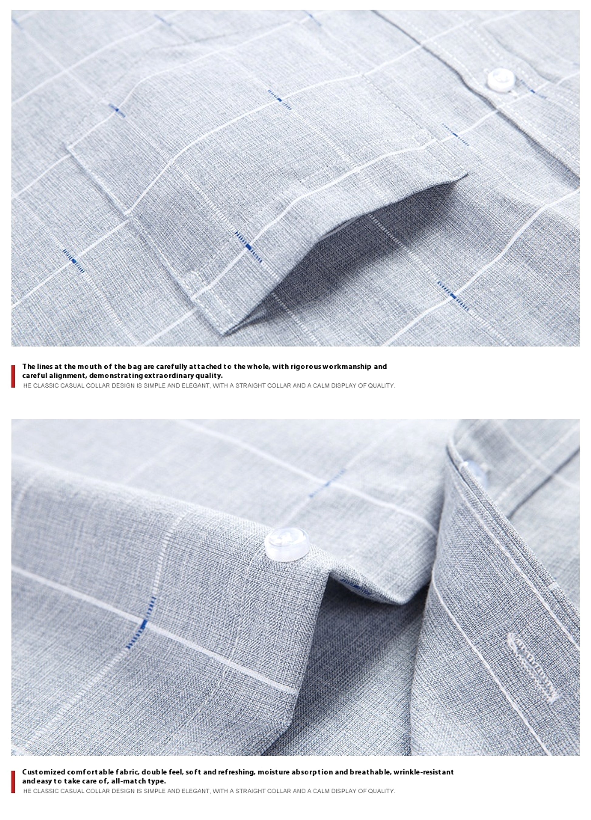 Long-sleeve Middle-aged Loose Spring Business Casual Imitation Cotton And Linen Men's DressShirt - enhanced image 6