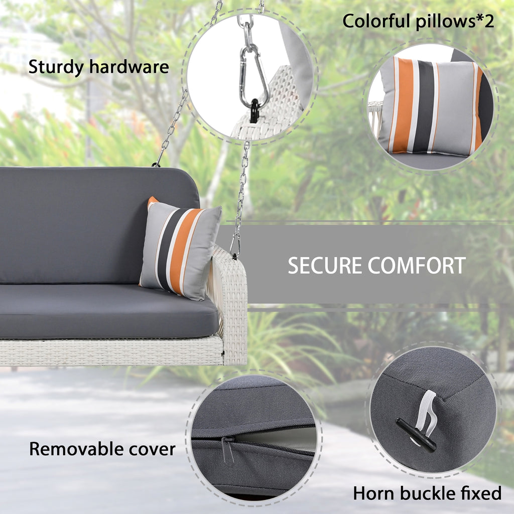 LuneluX – GO² Swing | Gartenlounge - Hängebank für 2 Personen (Grey-White) - enhanced image 6