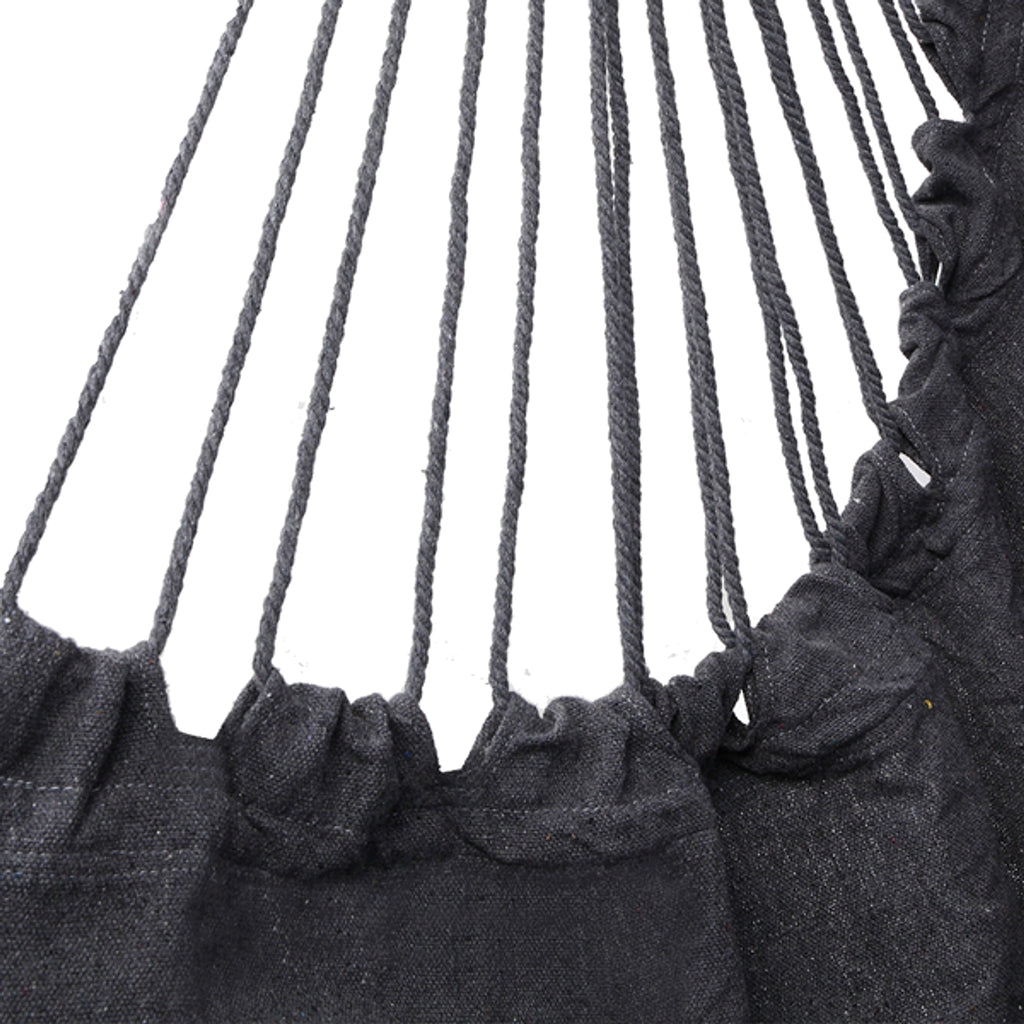 LuneluX – Boho Hanging Chair with Fringe & Cushions (Gray) - enhanced image 6