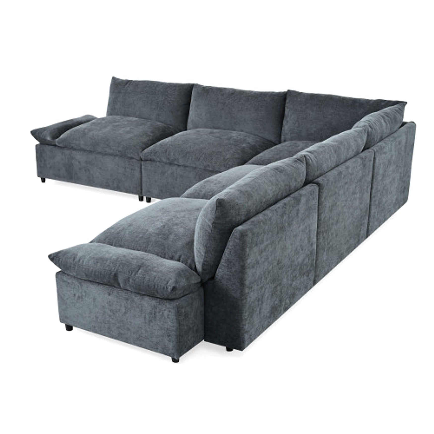 LuneluX_Home – 115.5" Modular Deep Gray Sectional Sofa with Storage & Plush Cushions - enhanced image 6