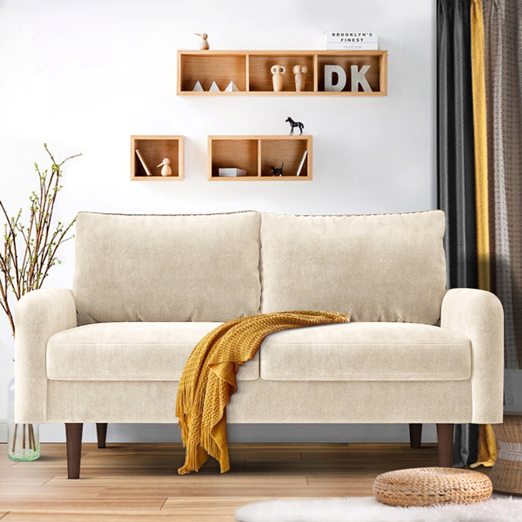 LuneluX_Home – 56.3" Velvet Round Arm Apartment Sofa - enhanced image 6