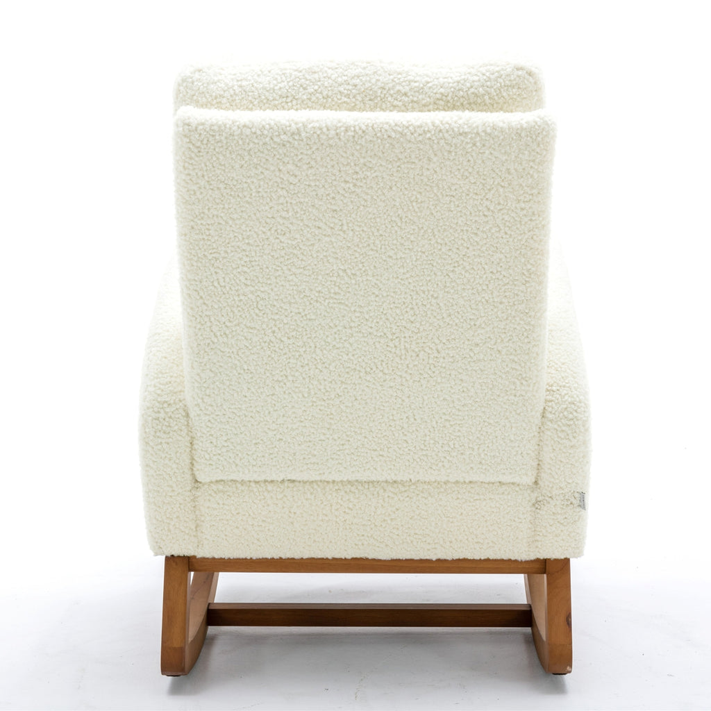 LuneluX_Home – "White Teddy" Rocking Lounge Chair - enhanced image 6