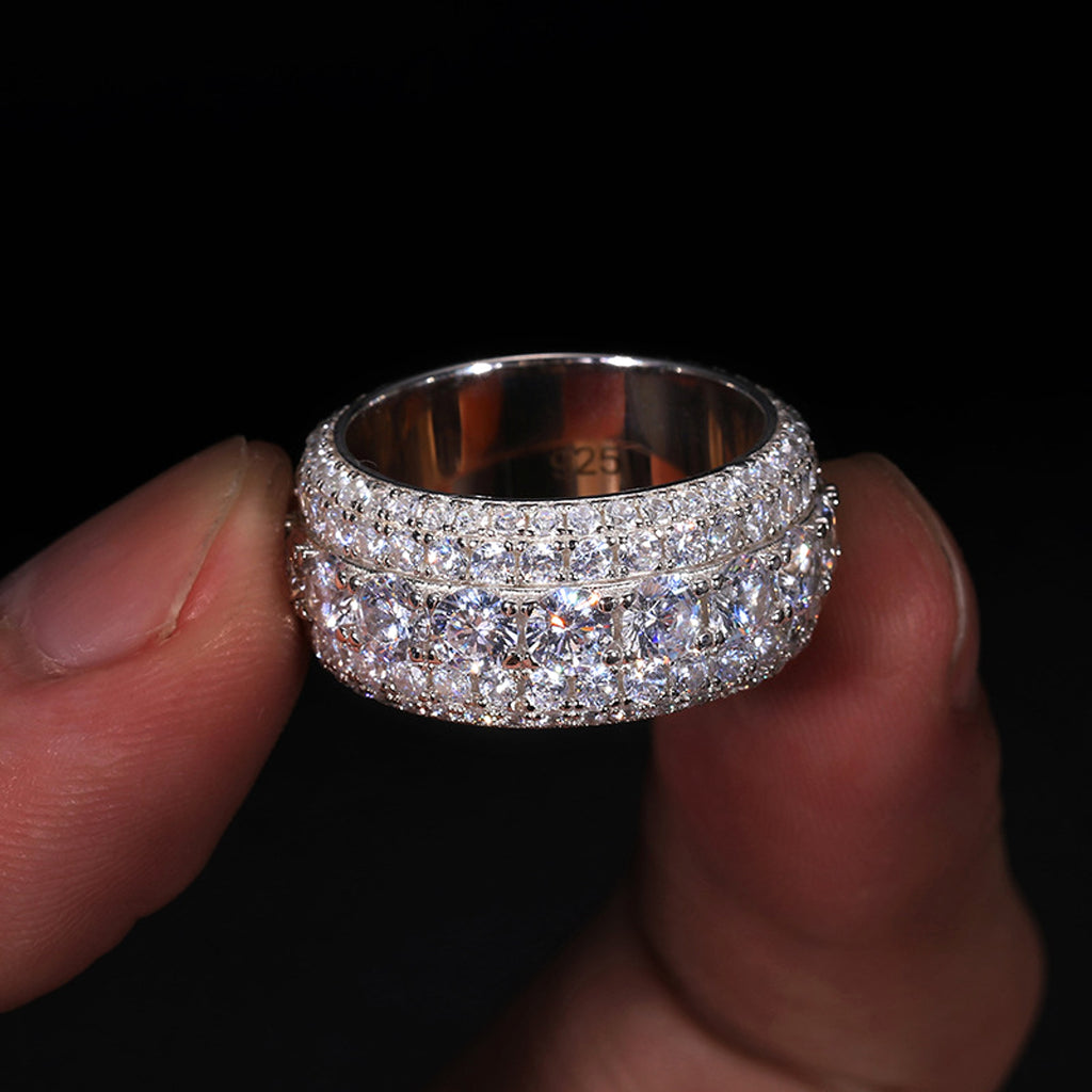 LuxeJewels™ - S925 Sterling Silver Mosonite Ring - enhanced image 6