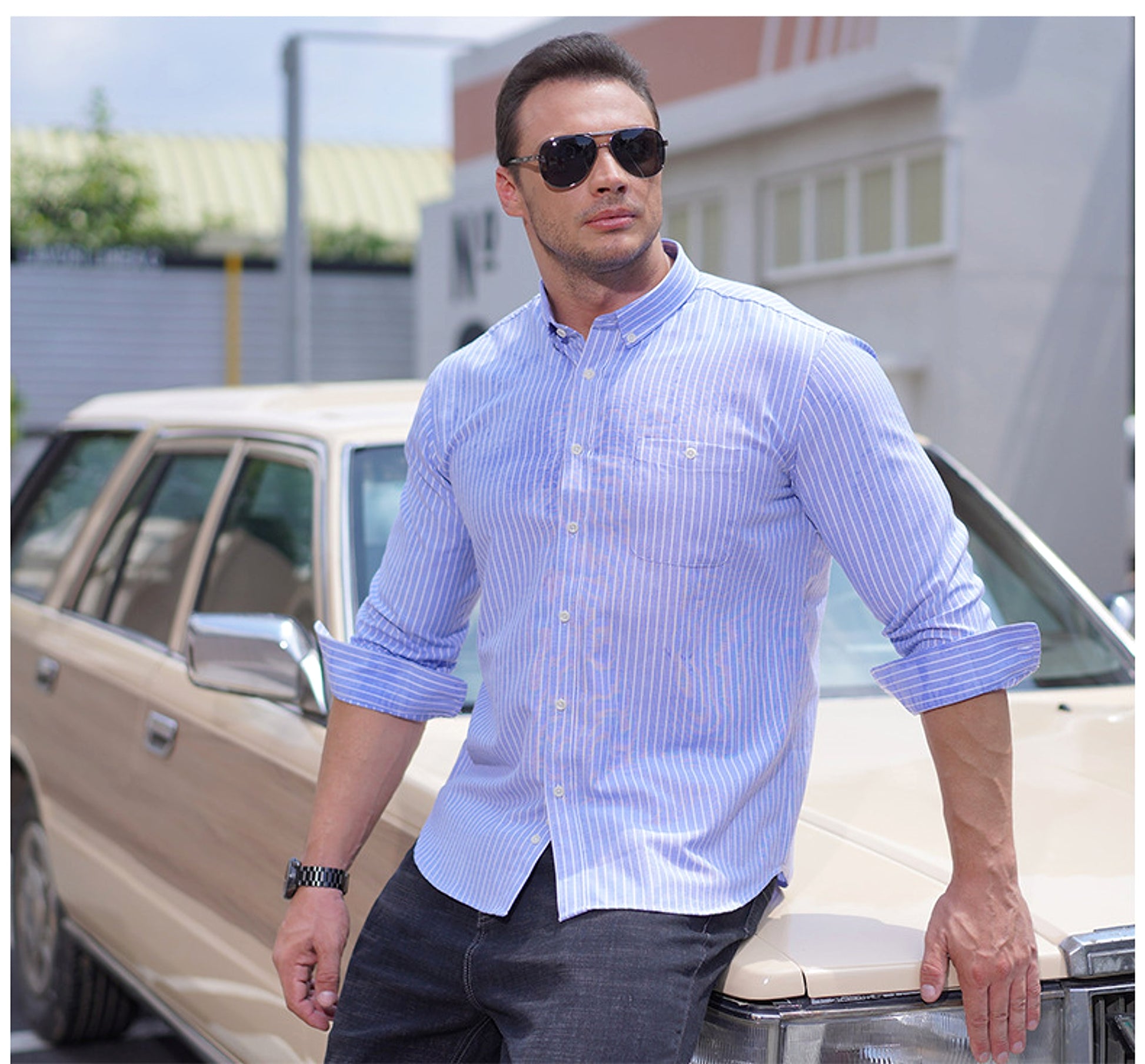 Men Business Trends Cotton Long Sleeve DressShirt - enhanced image 6