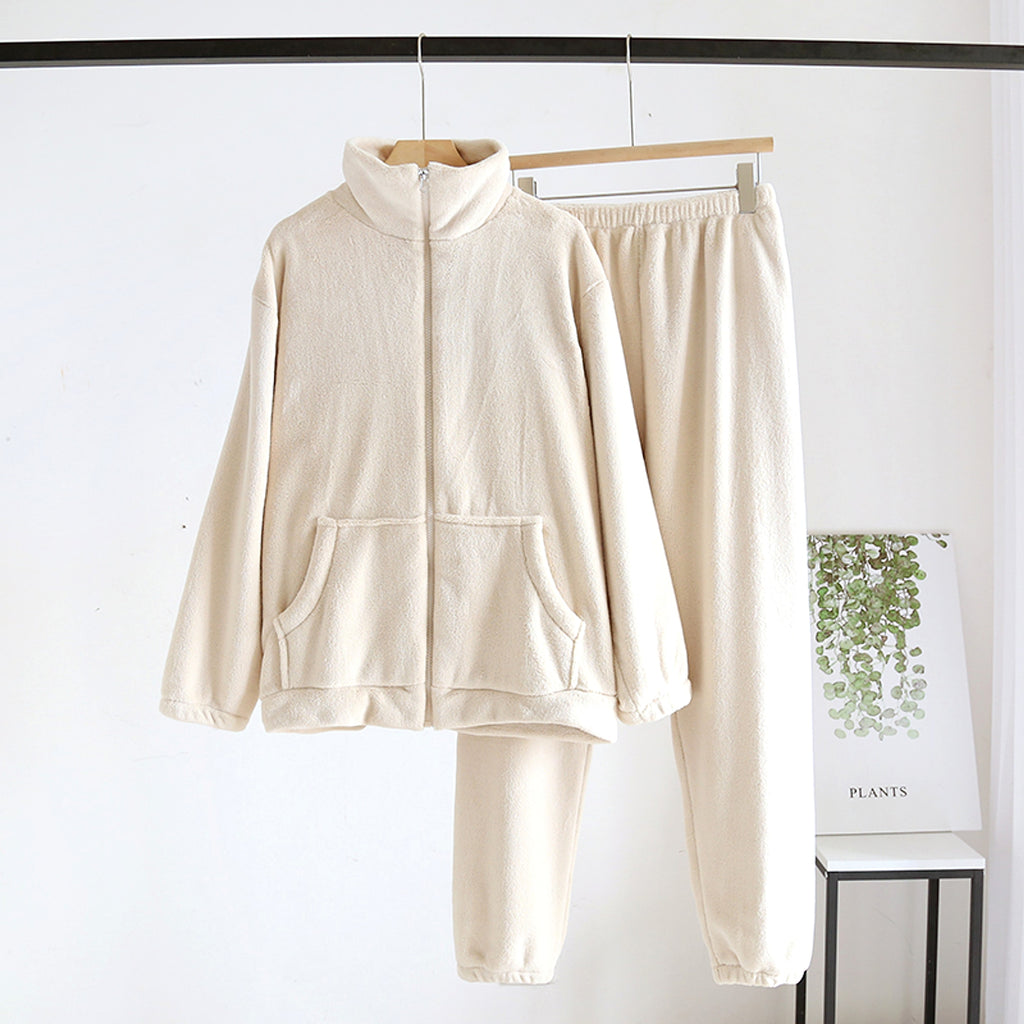 Men's And Women's Pajama Winter Coral Velvet Padded Thickened Homewear Suit - enhanced image 6