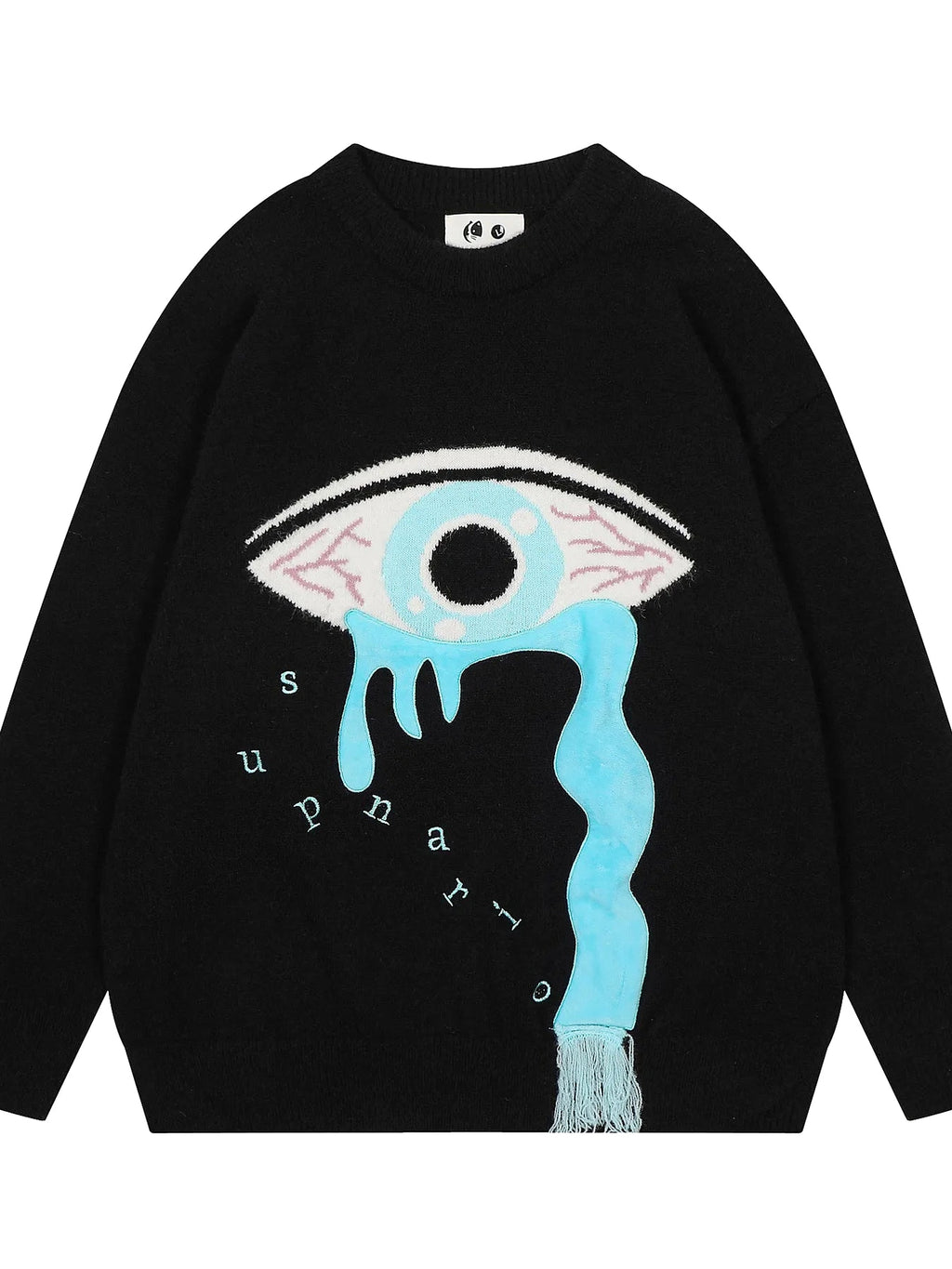 Men's Artistic Eye Graphic Long Sleeve Sweater - enhanced image 6