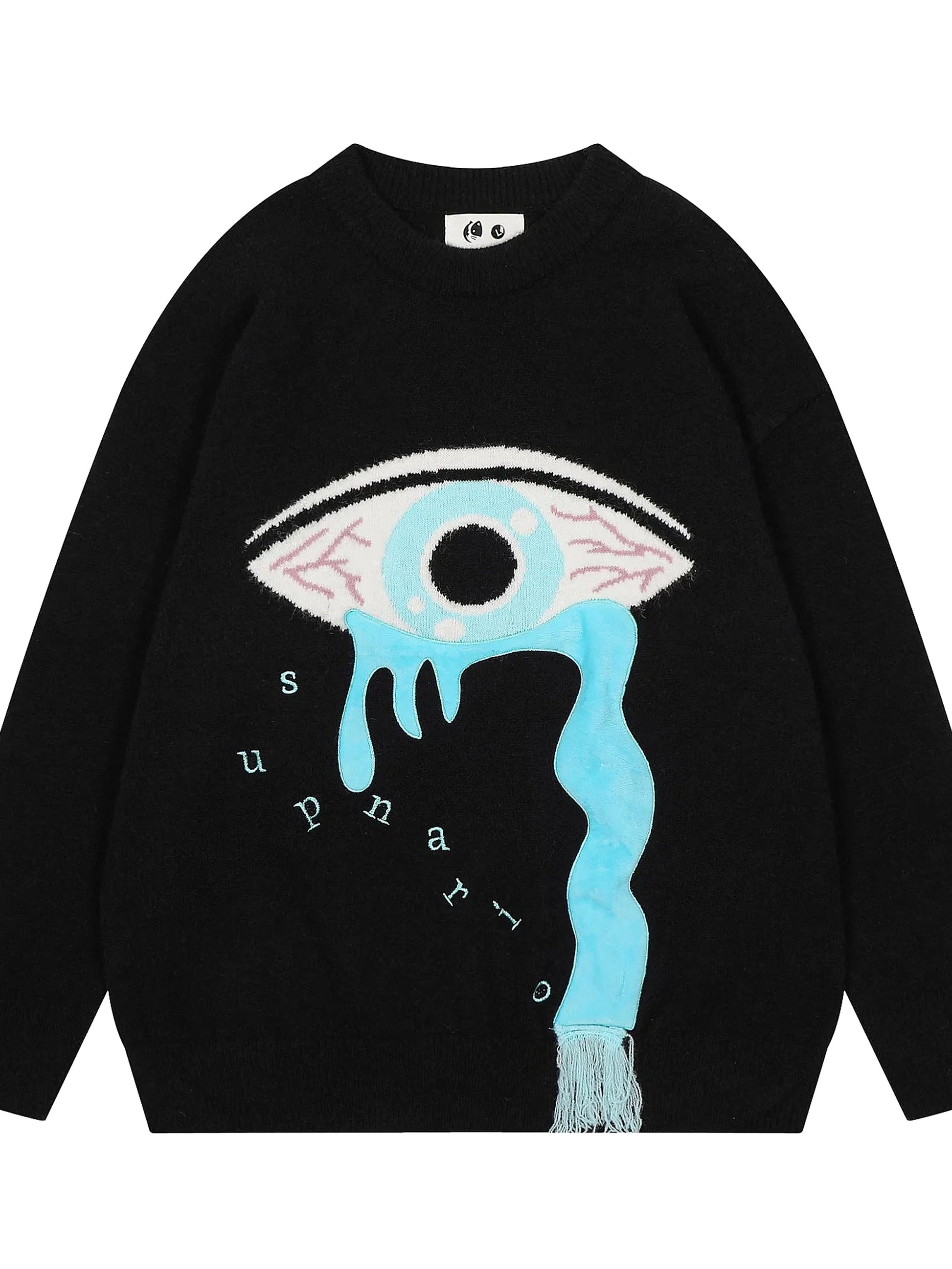 Men's Artistic Eye Graphic Long Sleeve Sweater - enhanced image 6