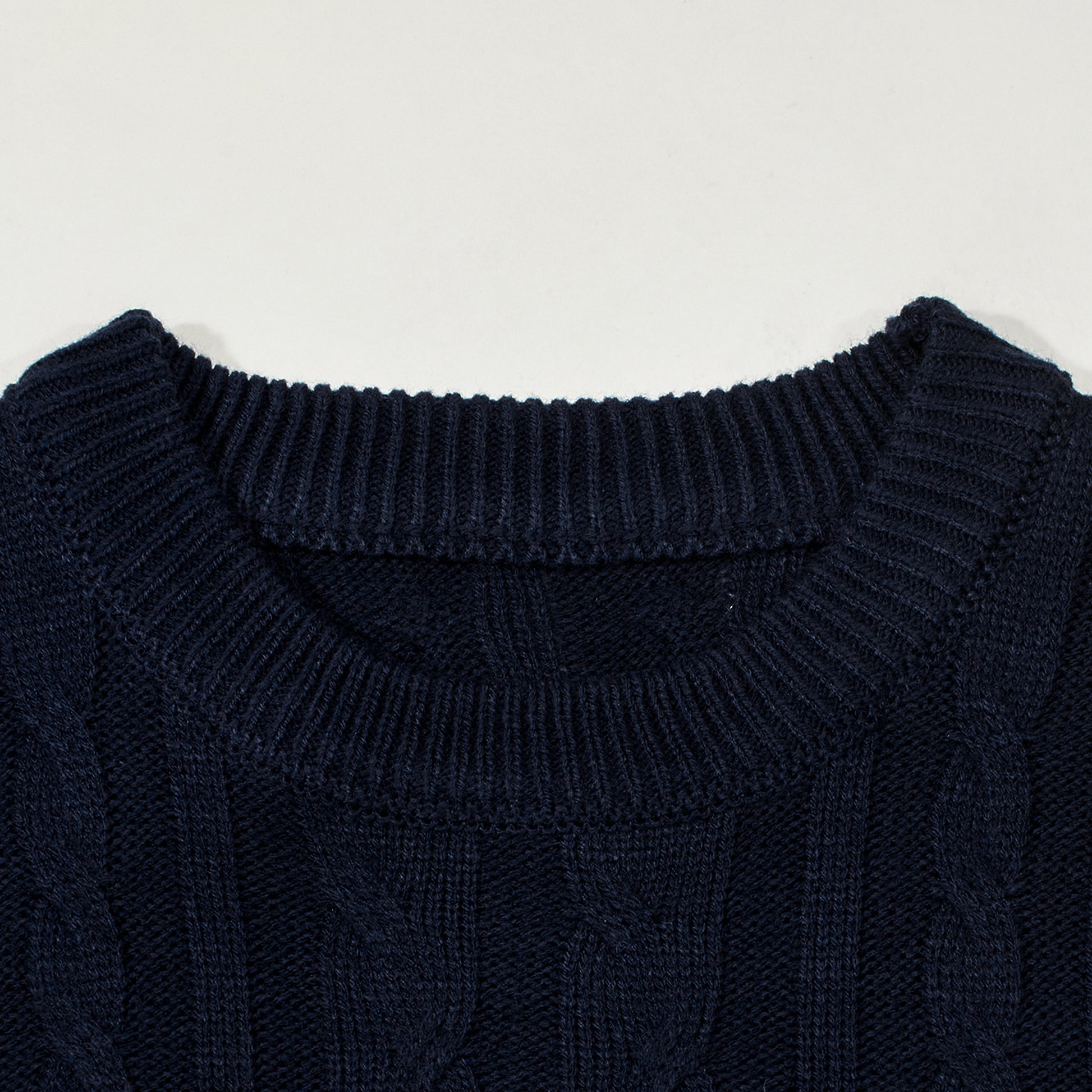 Men's Casual Color Block Long Sleeve Cable Knit Pullover Sweater - enhanced image 6