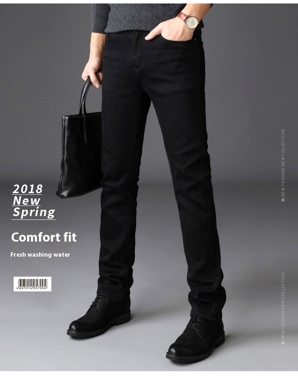 Men's Casual Loose Straight High Stretch Jeans - enhanced image 6