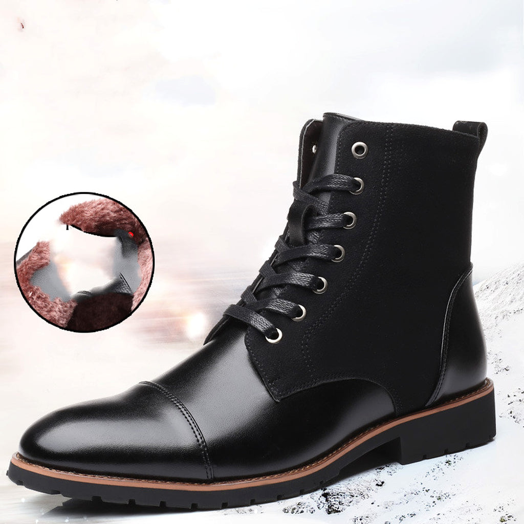 Men's Casual Boots Men's Plus Velvet Mid-cut Fashion Military Boots - enhanced image 6