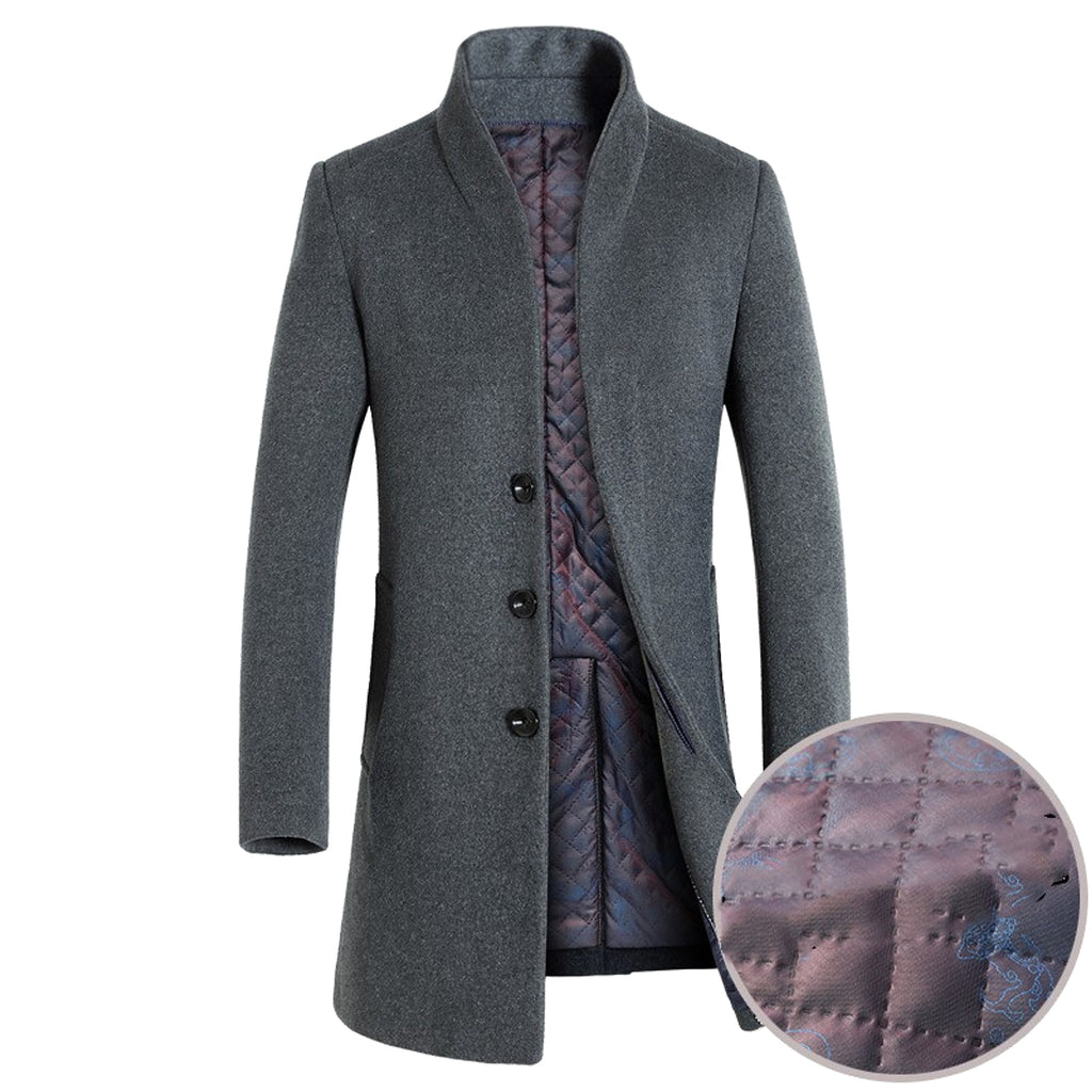 Men's casual woolen trench coat - enhanced image 6