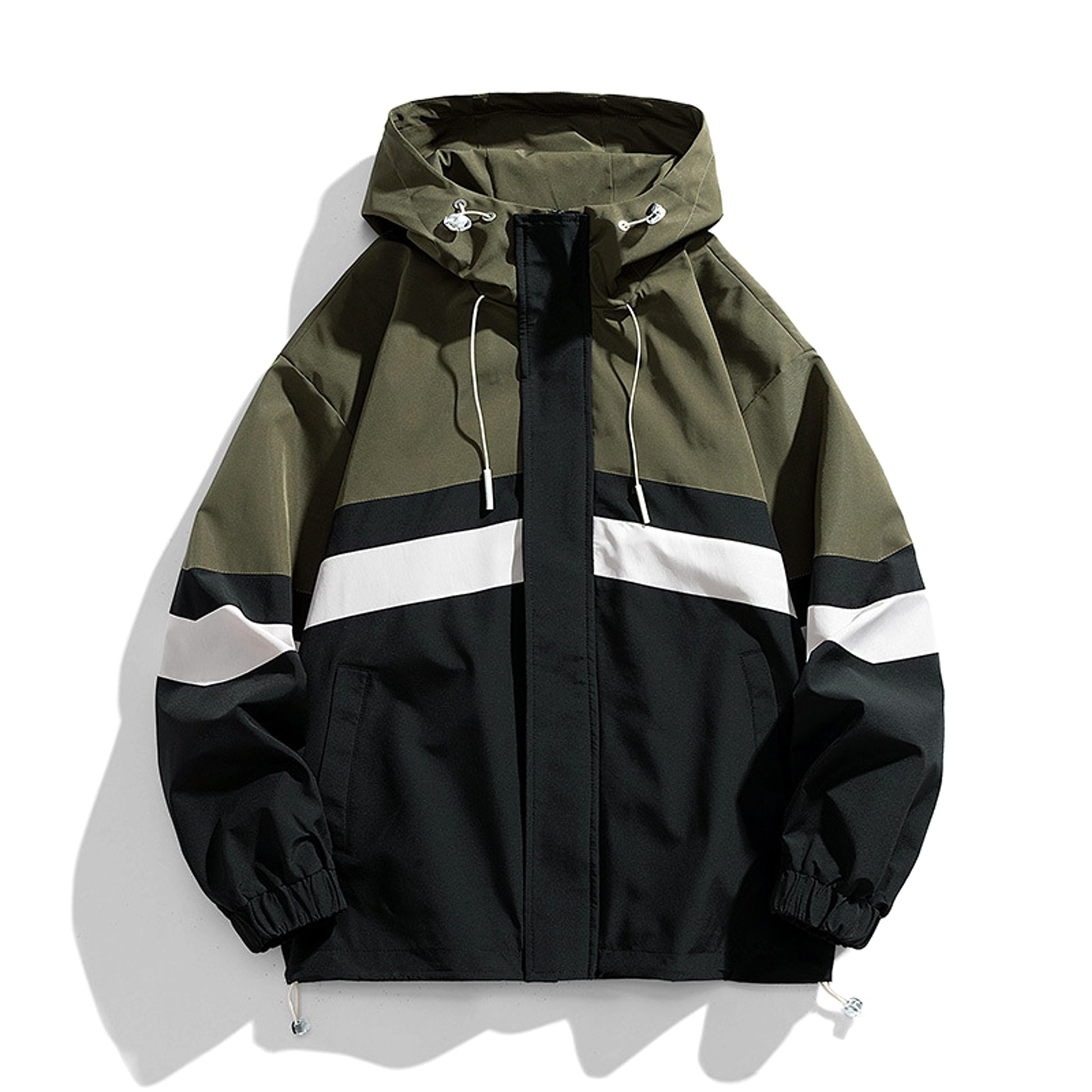 Men's Colorblock Hooded Loose Jacket Coat - enhanced image 6