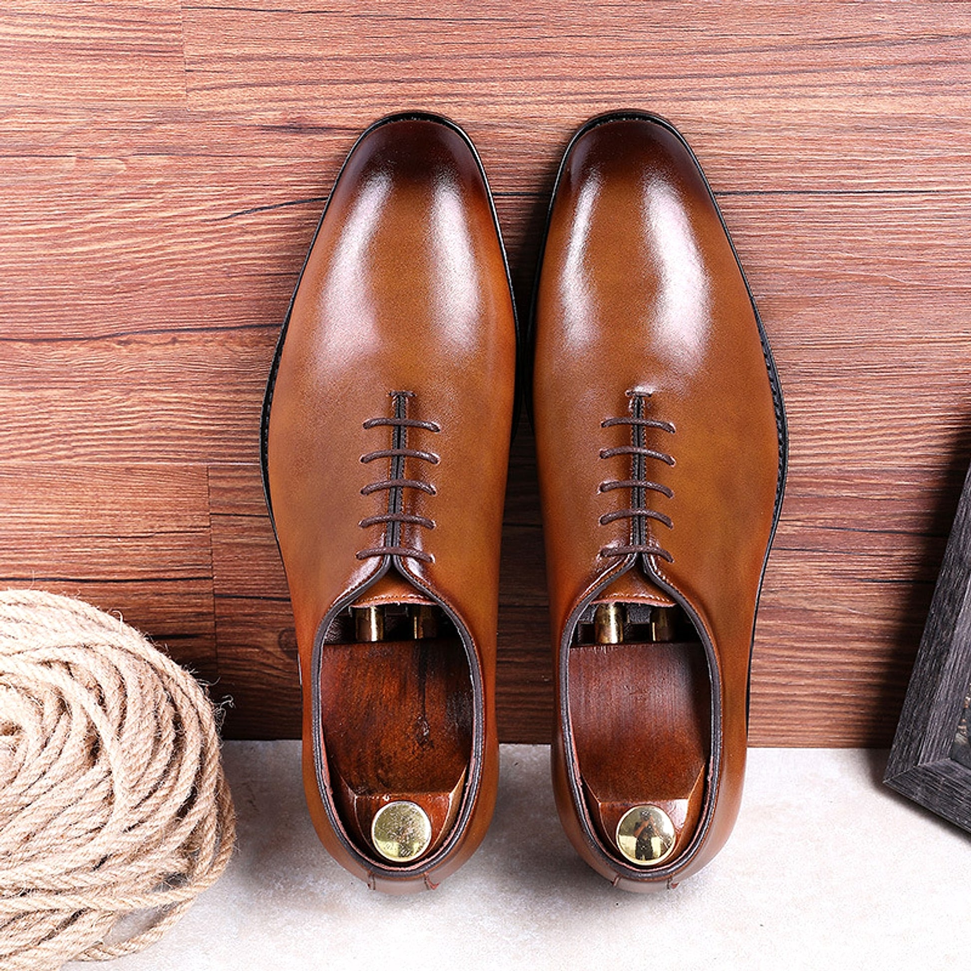 Men's Cowhide Business Casual Rubber Shoes - enhanced image 6