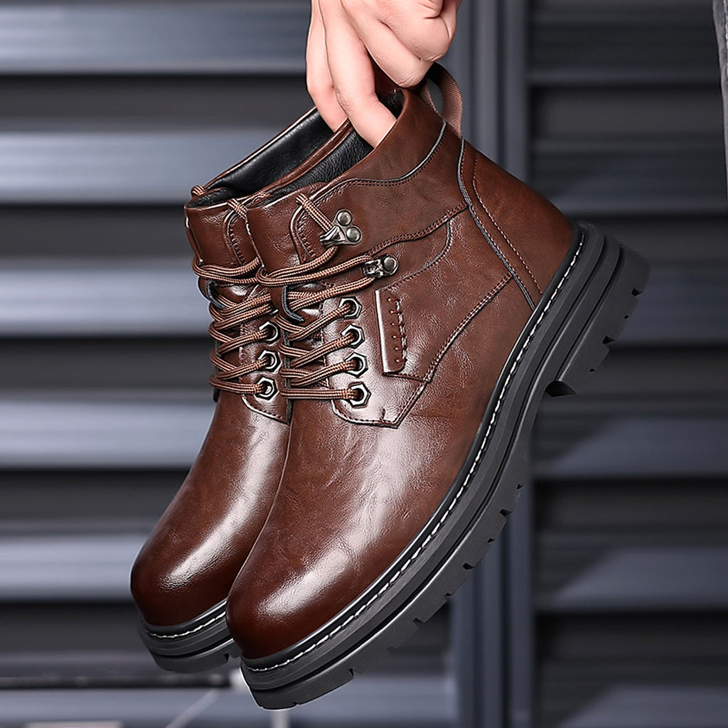 A.1 Men's Fashion British Style High-top Boots - enhanced image 6