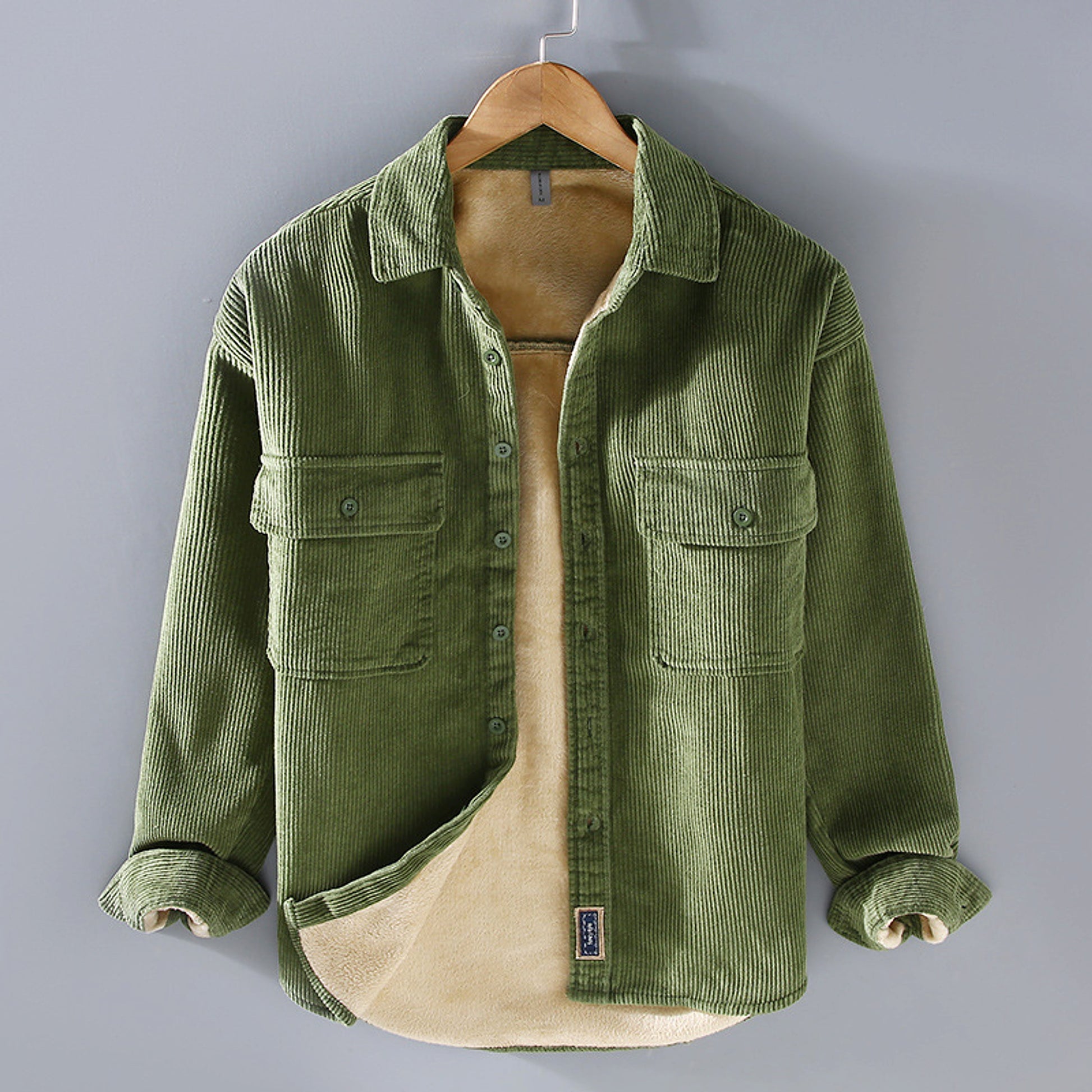 A.1 Men's Fleece Lined Padded Warm Keeping Casual Coat Shirt - enhanced image 6