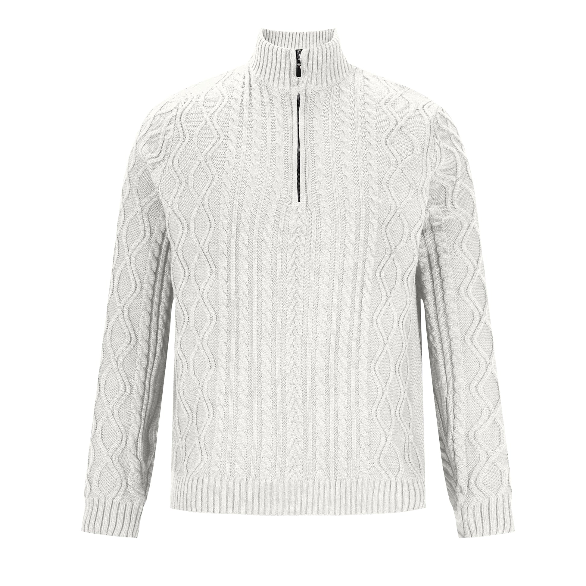 Men's Knitwear Half Zipper Coat Solid Color Twisted Thickened Sweater - enhanced image 6