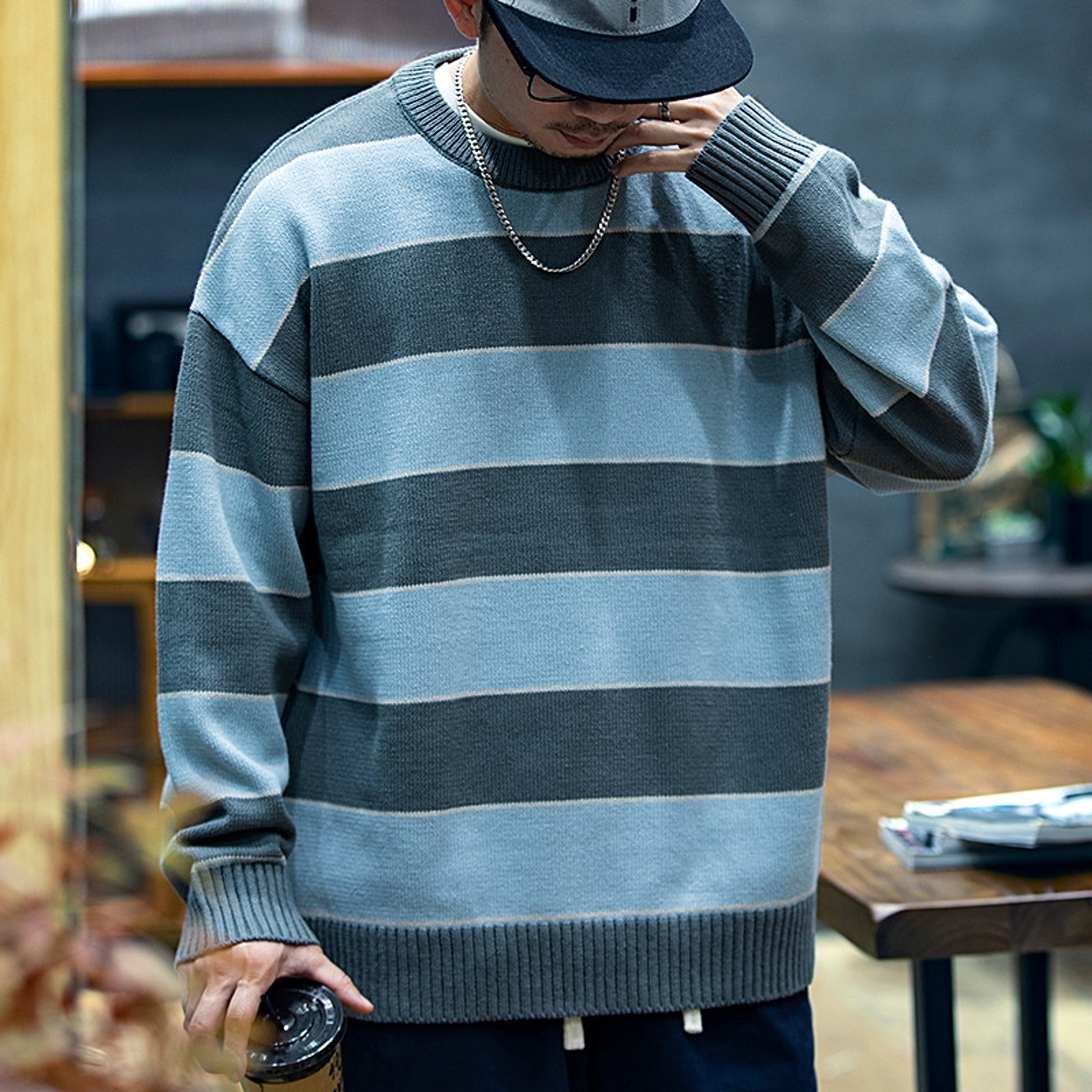 Men's Loose Fashion Brand Crew Neck Casual Sweater Men's - enhanced image 6