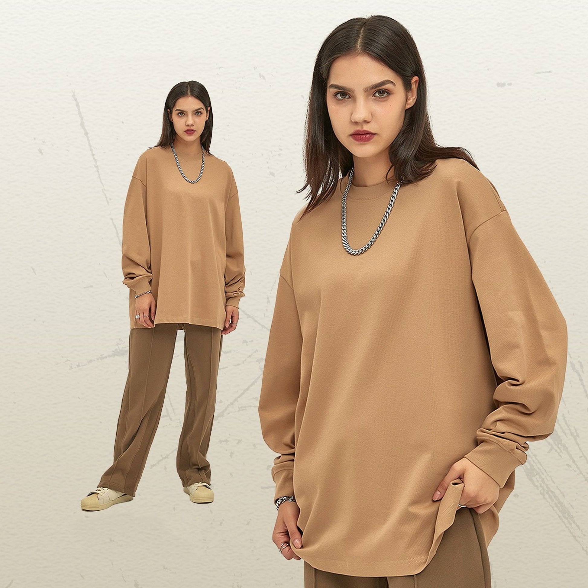 Men's Loose Long-sleeved T-shirt Top - enhanced image 6
