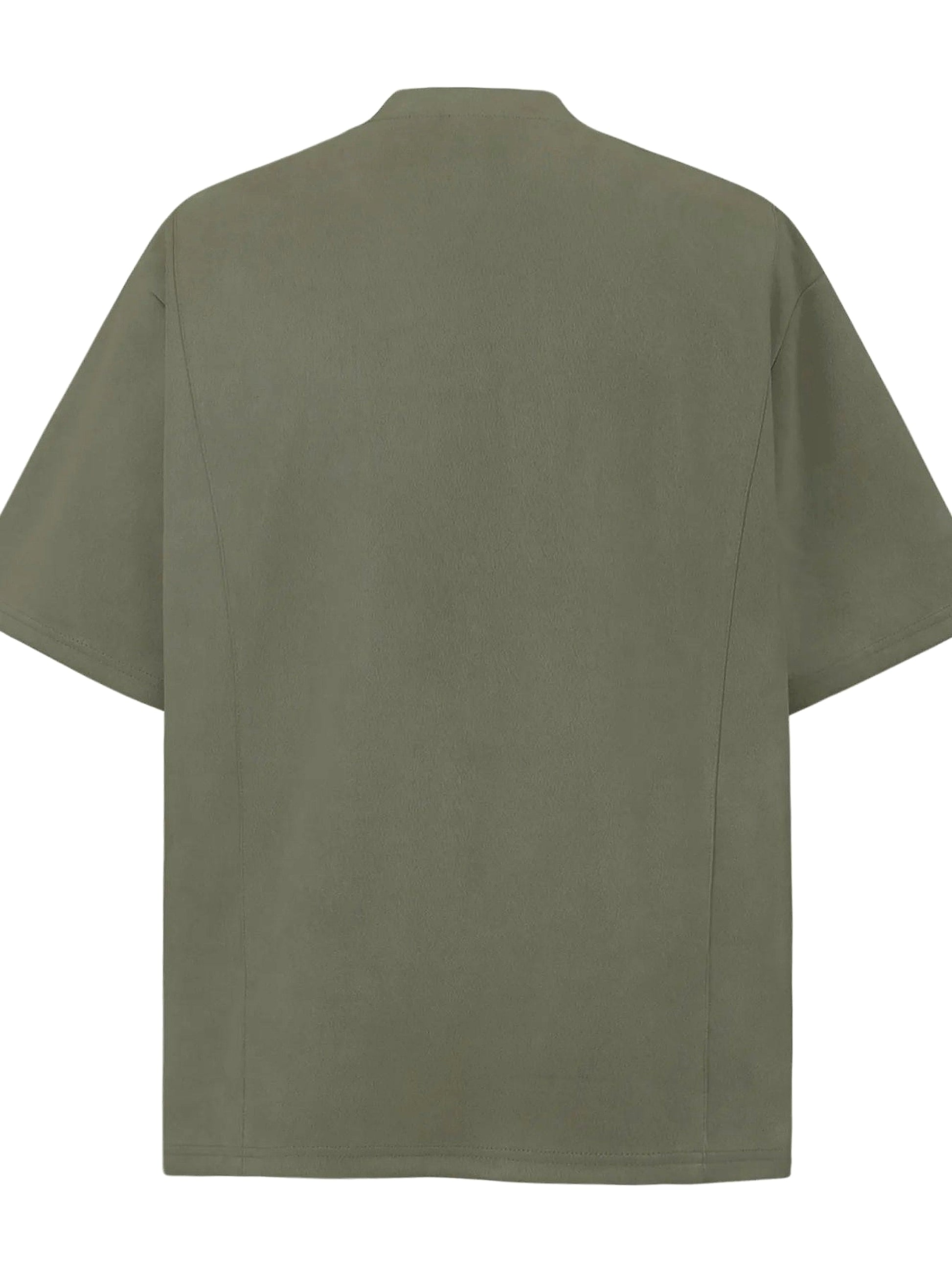 Men's Oversized Diagonal Zip Short Sleeve T-Shirt - enhanced image 6