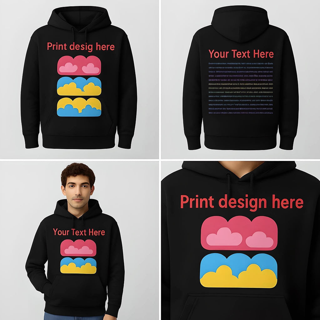 Men's Customizable Printed Long-Sleeved Hoodie - enhanced image 6