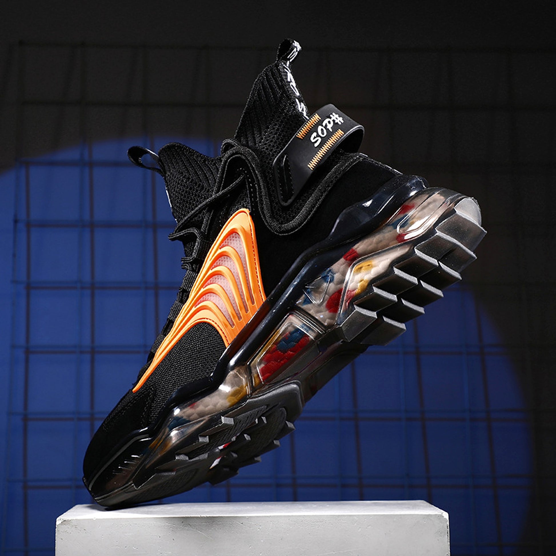 Men's Shoes High Top Shoes Thick Soled Breathable Basketball Shoes - enhanced image 6