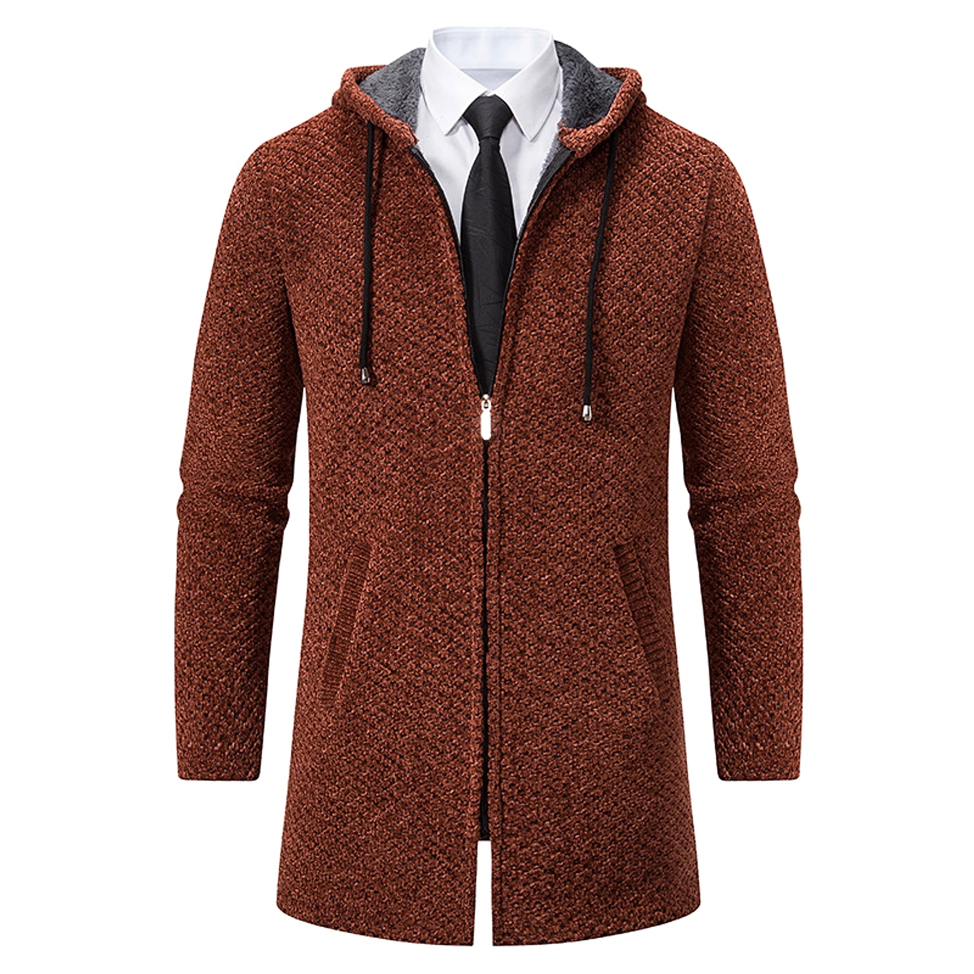 A.1 Men's Solid Color Cardigan Sweater - enhanced image 6