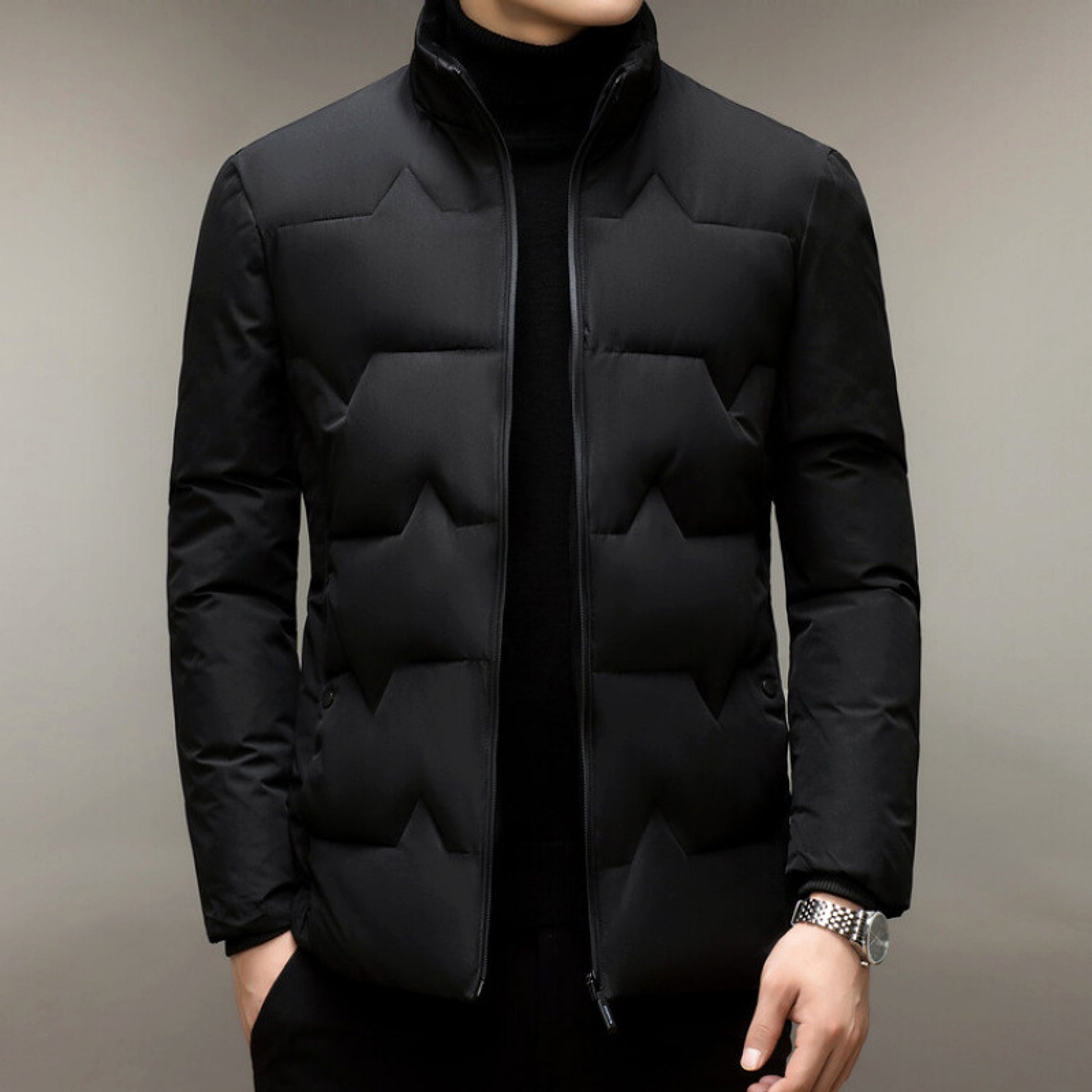 Men's Thickened Cotton-padded Coat Middle-aged Dad Cotton-padded Jacket - enhanced image 6