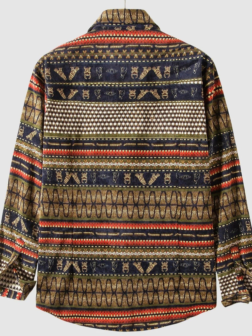 Men's Vintage Ethnic Print Button Down Shirt - enhanced image 6