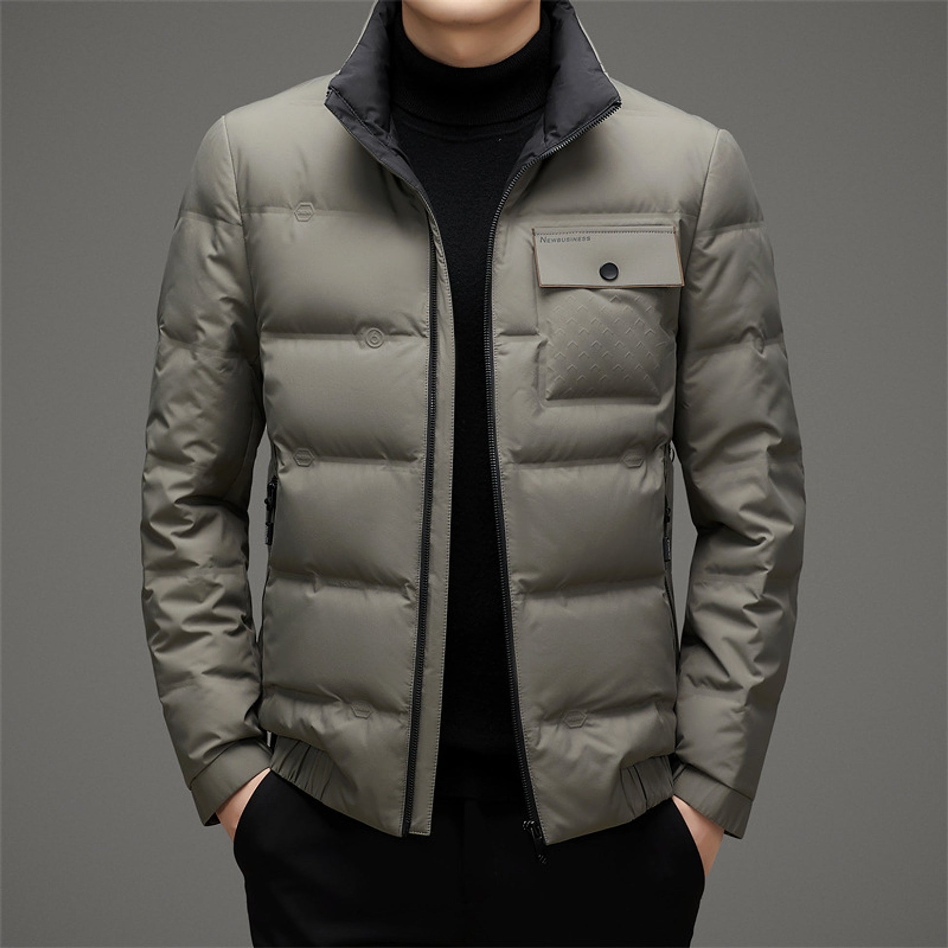 Men's Winter Stand Collar Short Thickened Warm Outdoor Down Jacket - enhanced image 6