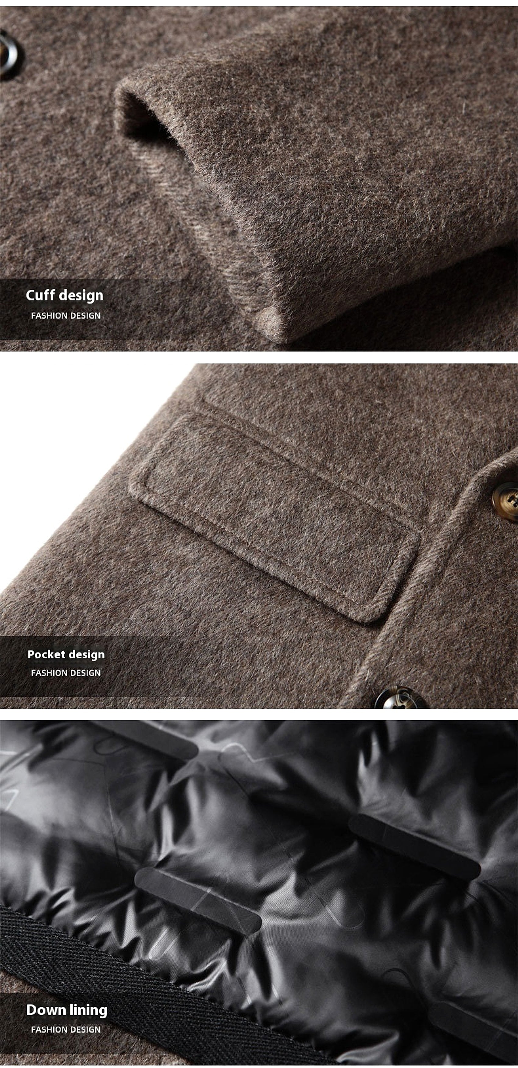Men's Woolen Coat Autumn And Winter - enhanced image 6