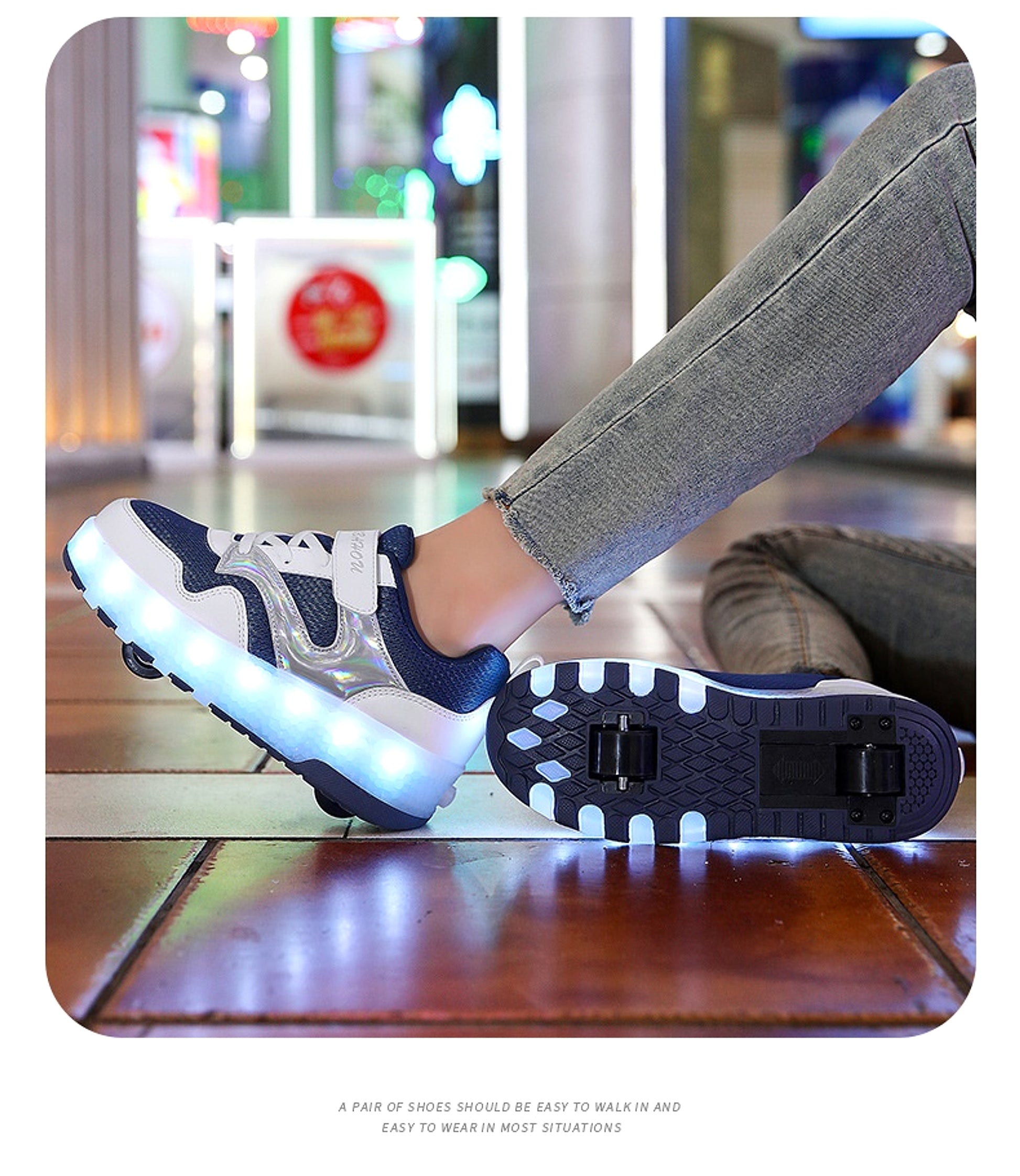 Mesh Heelys Double-wheeled Boys And Girls Skate Shoes - enhanced image 6