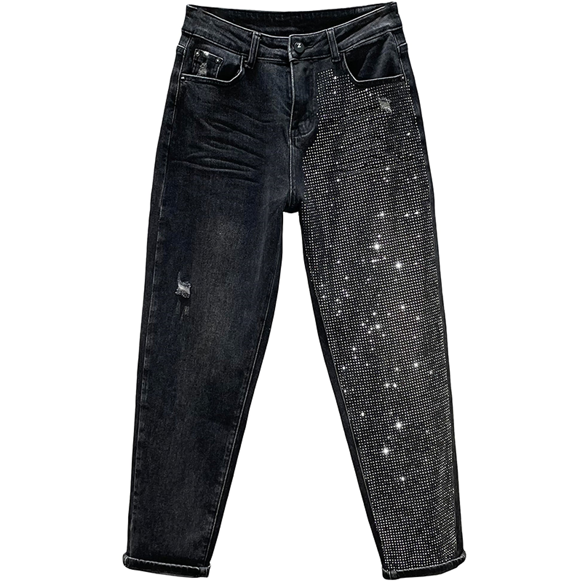 Midnight Spark Rhinestone Jeans – Haute Edition 25 - enhanced image 6