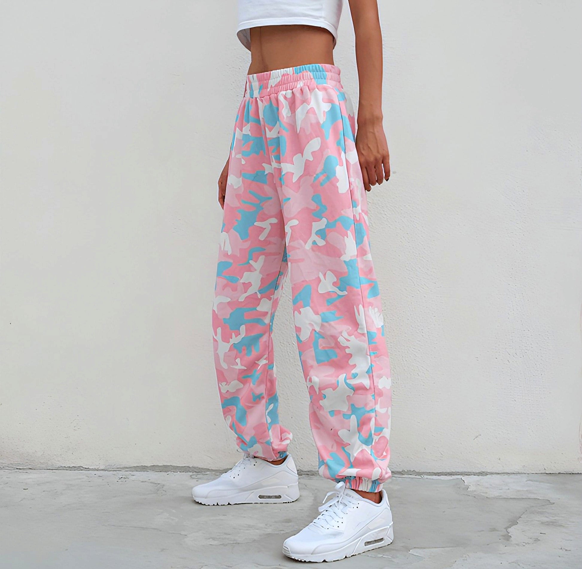 Camouflage Pants Spring High Waist Casual Joggers Elastic Sweatpants Women - enhanced image 6