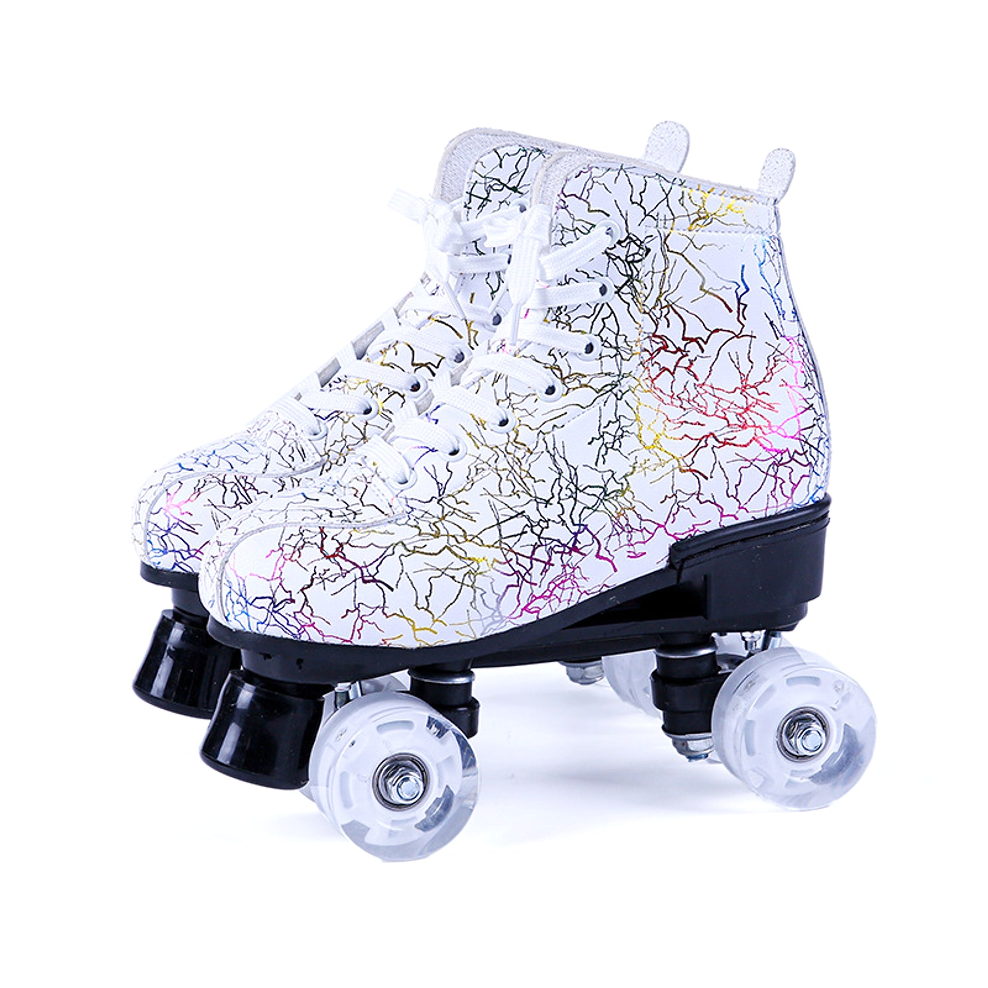 New Black And White Double Row Skates Adult Flash Roller Skates Skating Rink Cross Exclusively For Roller Skates - enhanced image 6