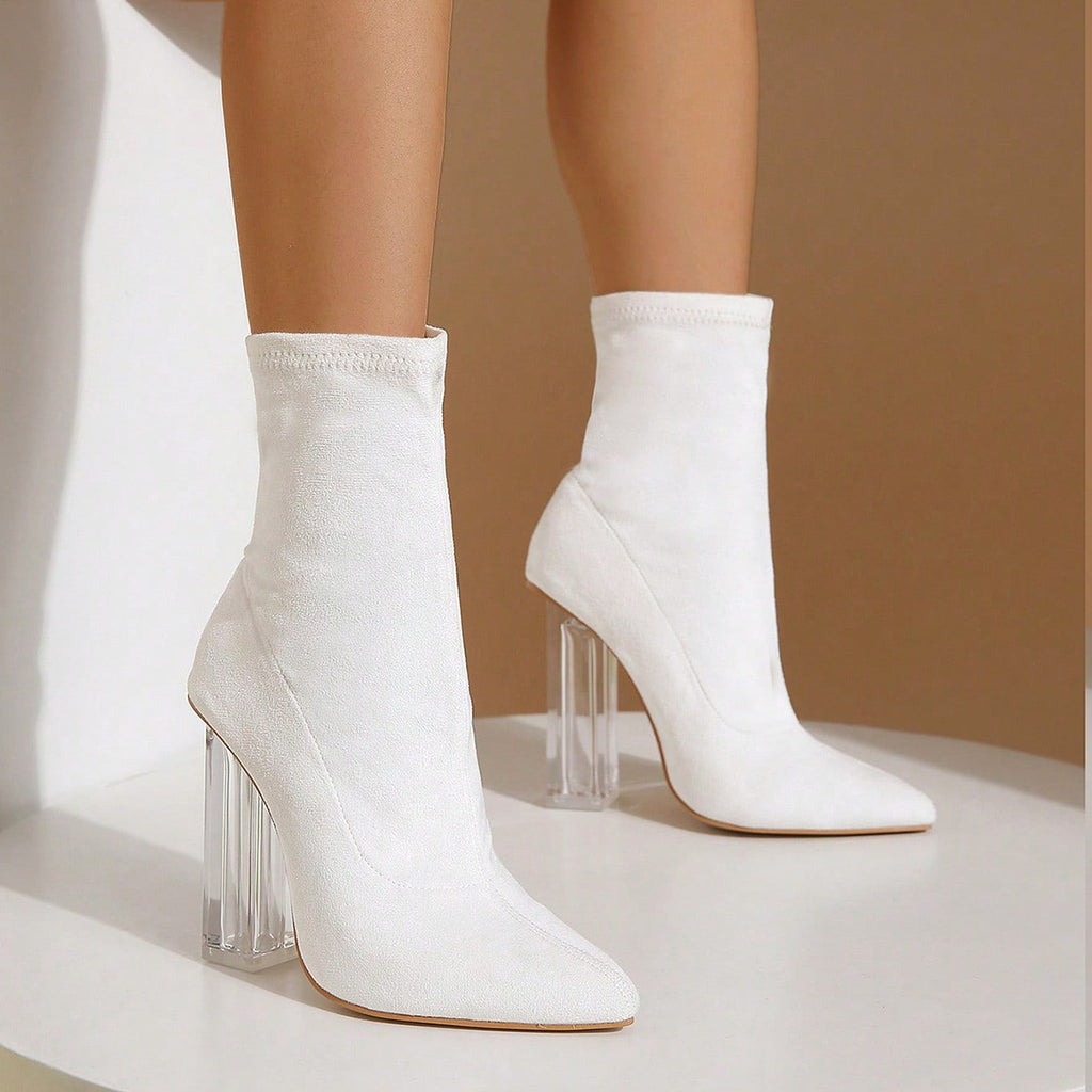 A1. Crystal High-heeled Shoes Women Boots - enhanced image 6