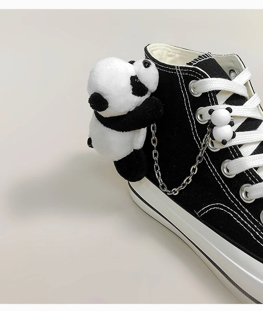 PandaX™ – High Top Canvas Sneakers with Plush Panda - enhanced image 6