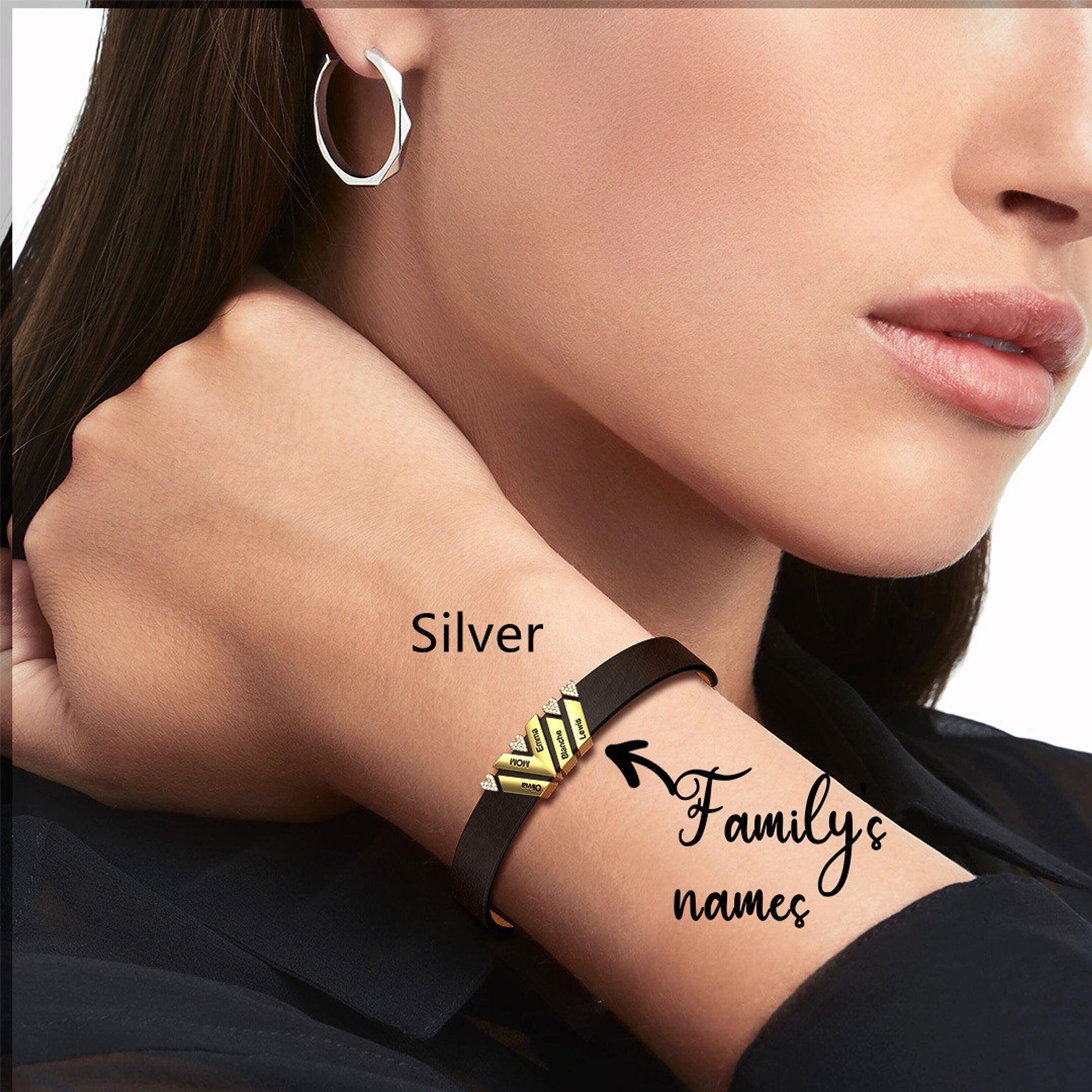 New Leather DIY Lettering Bracelet Drill Buckle - enhanced image 6