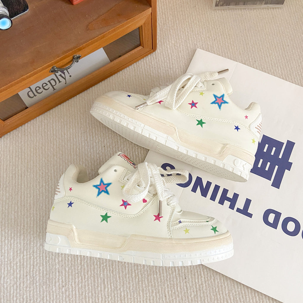 New Leather Flat Platform Sneakers - enhanced image 6