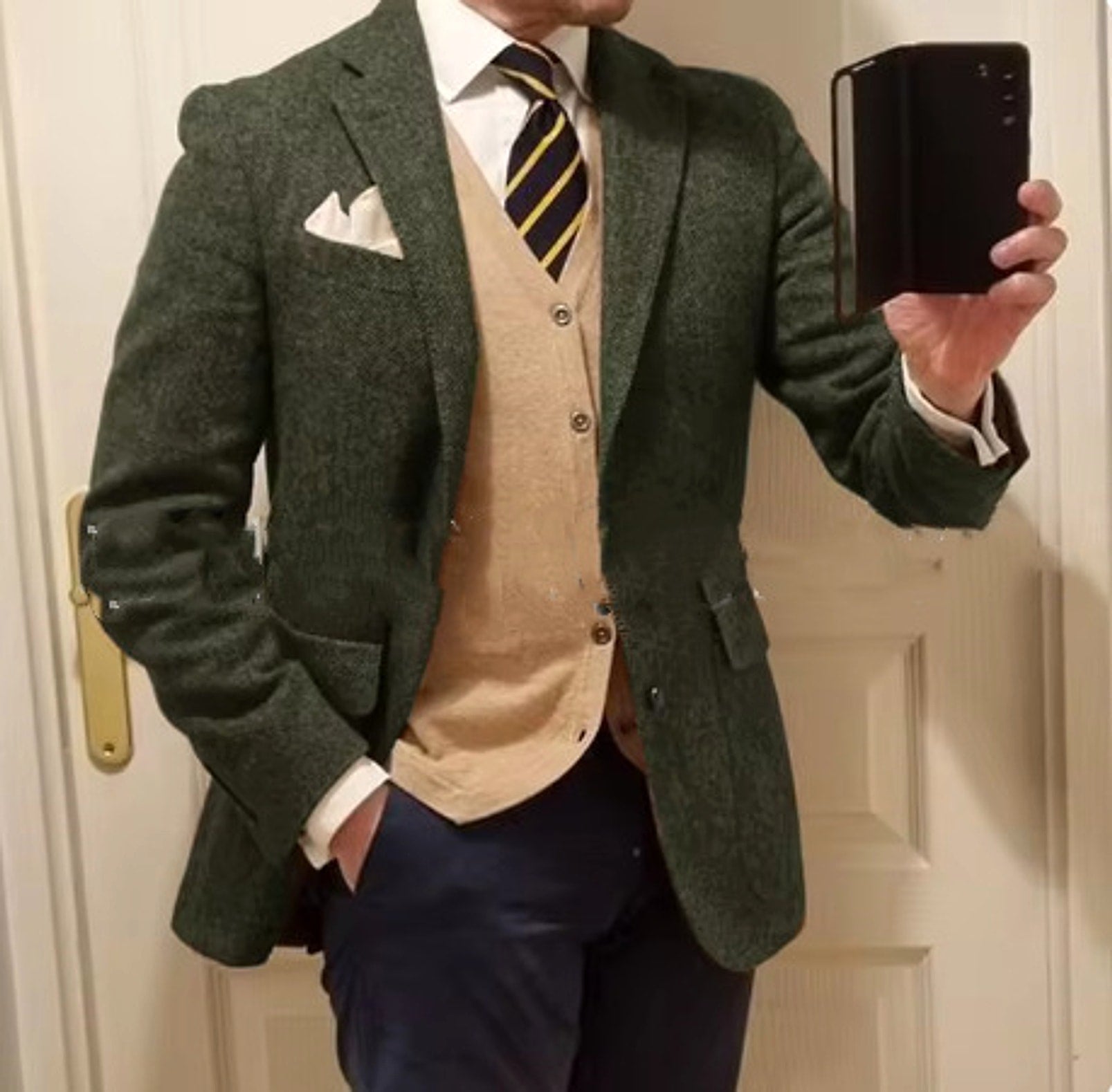 New Men's Suit Herringbone Coat Casual Slim Fit - enhanced image 6