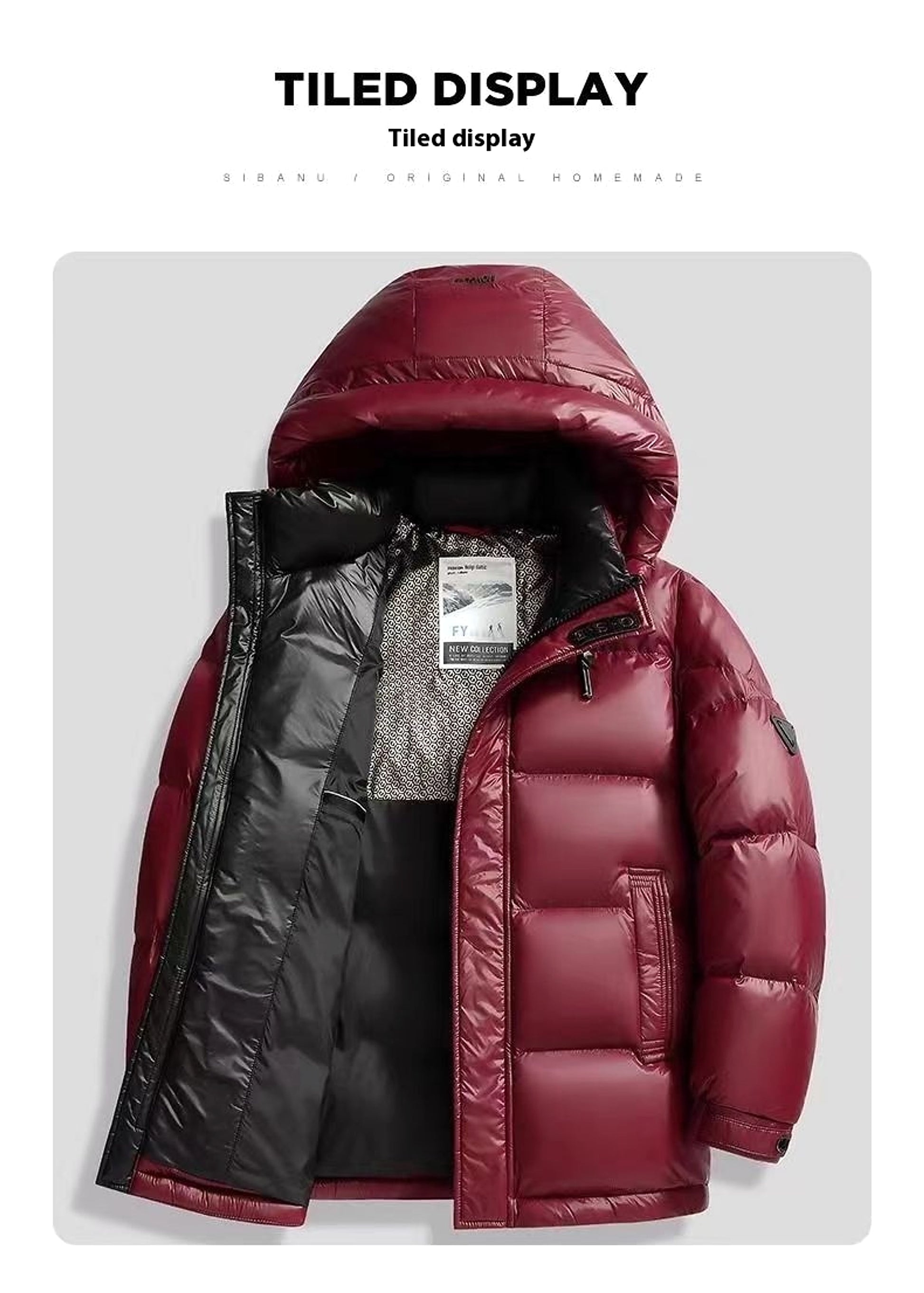 New Winter Down Jacket Men's Duck Down Cold-proof Black Gold Graphene Disposable Hooded Jacket - enhanced image 6