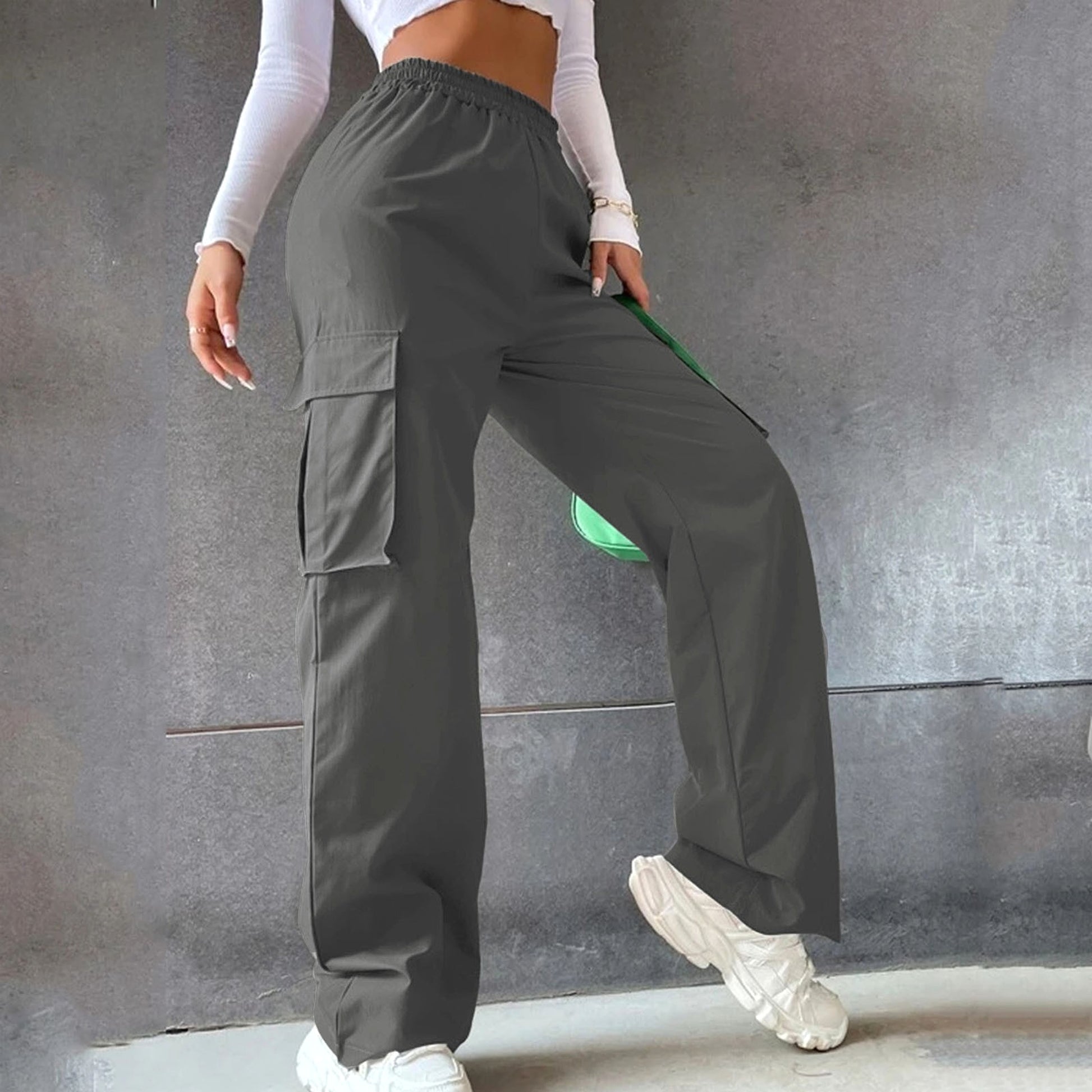 Women Wide Leg Pants Straight Loose (Jeans) - enhanced image 6