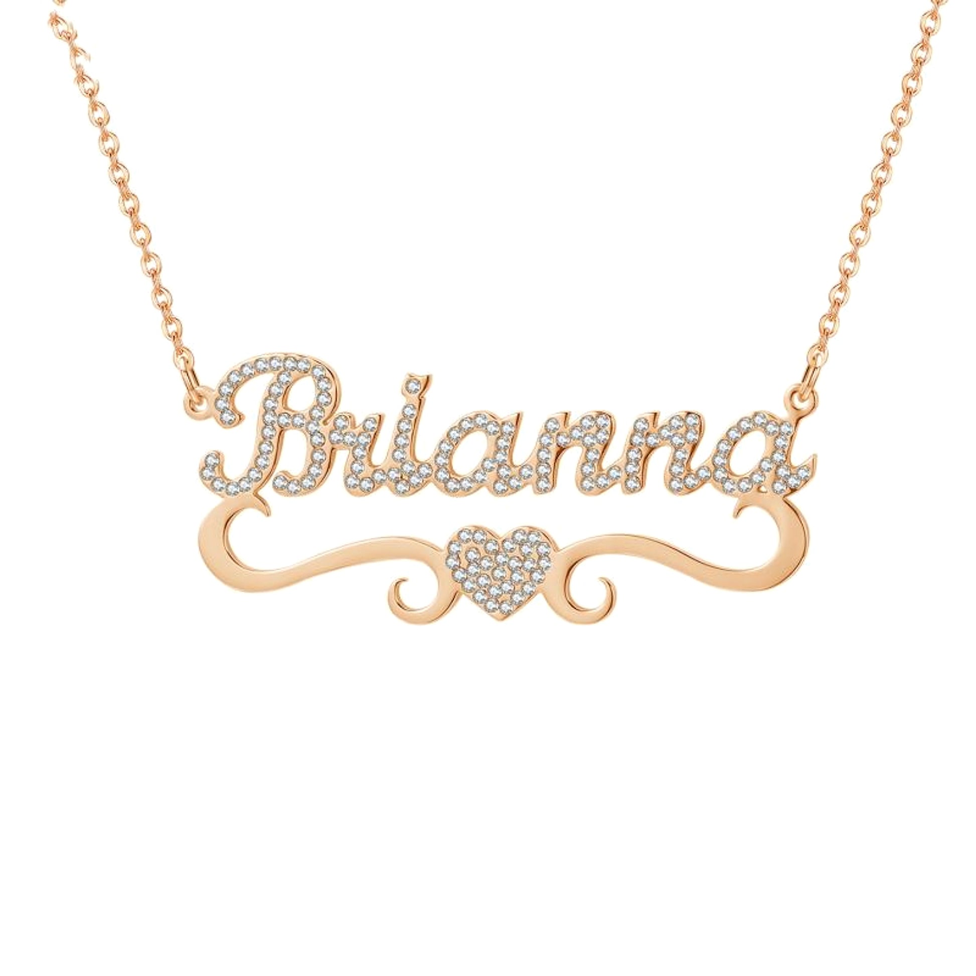 Personalized Heart Iced Out Name Necklace – Butterfly Pendant - enhanced image 6