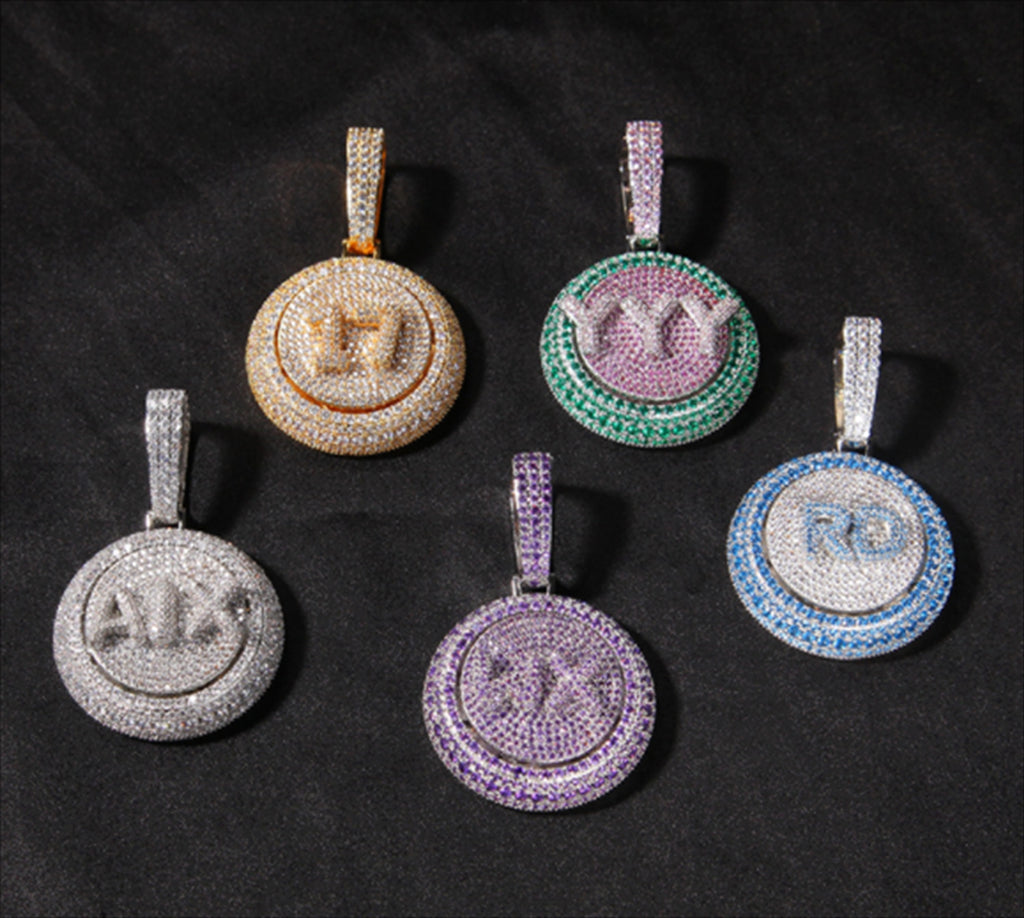 Personalized Rotating Pendant Necklace – Custom Name & Zircon Inlay - enhanced image 6