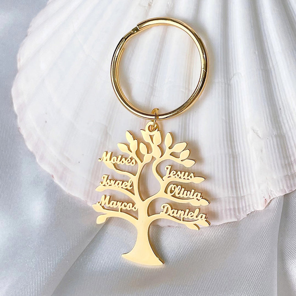 Personalized Tree of Life Keychain – Custom Stainless Steel Name Keyring - enhanced image 6